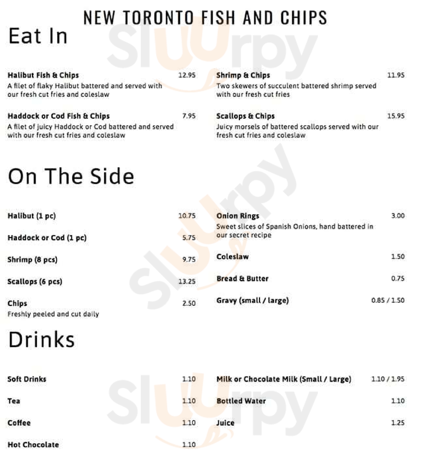 New Toronto Fish & Chips Toronto Menu - 1