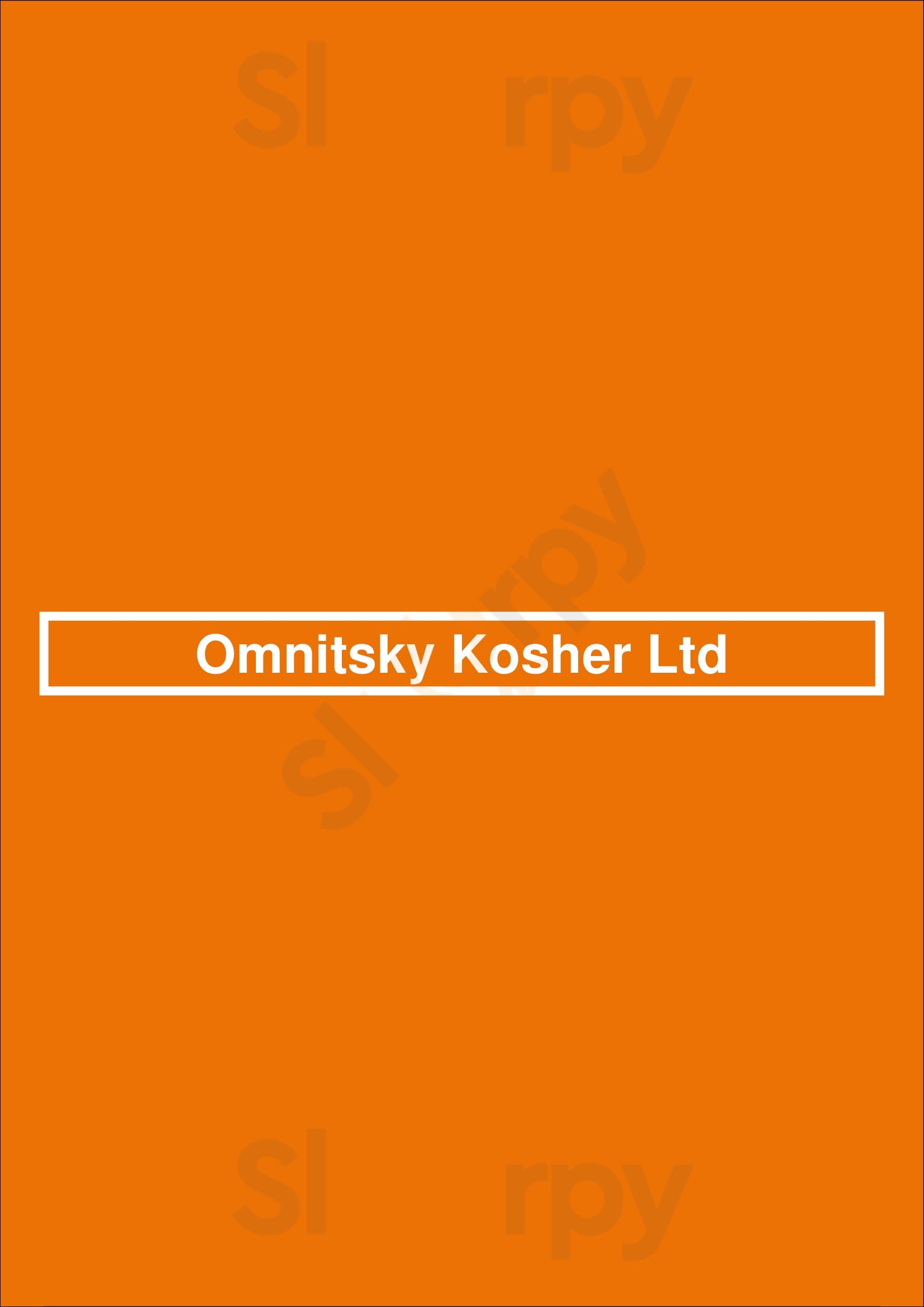 Omnitsky Kosher Ltd Vancouver Menu - 1