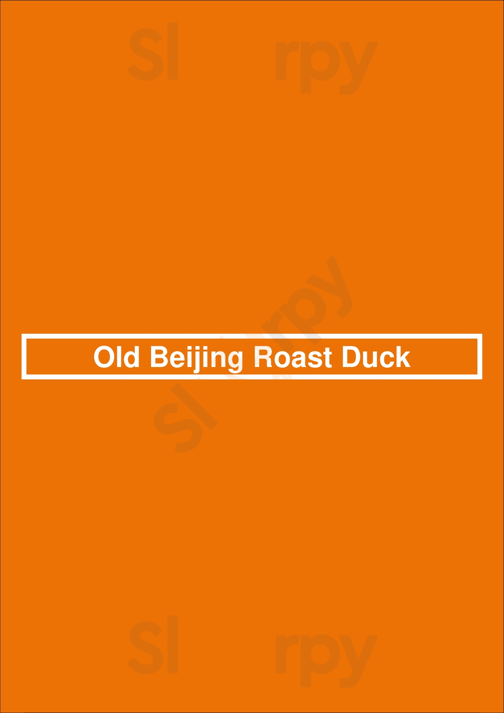 Old Beijing Roast Duck Vancouver Menu - 1