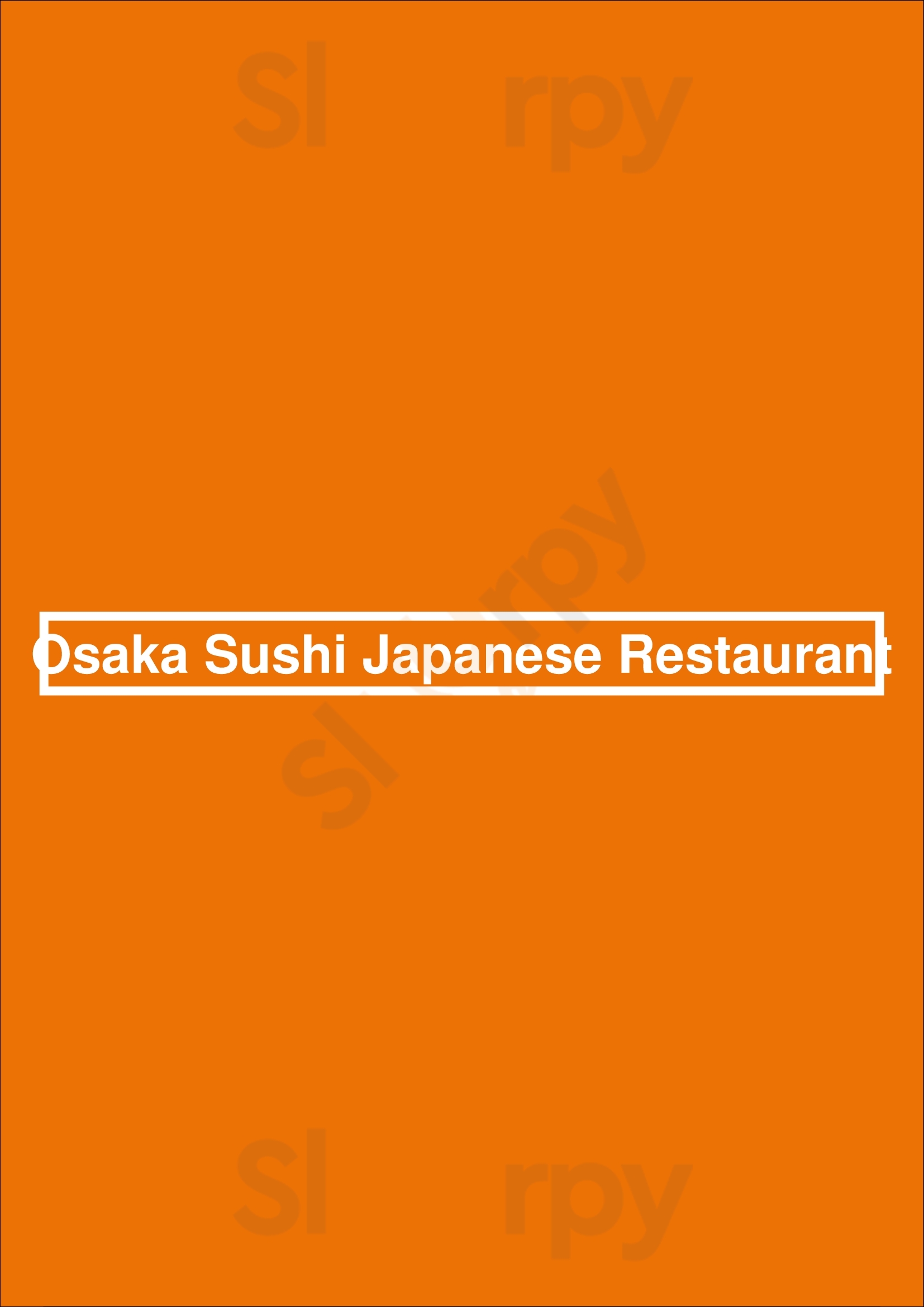 Osaka Sushi Japanese Restaurant Toronto Menu - 1