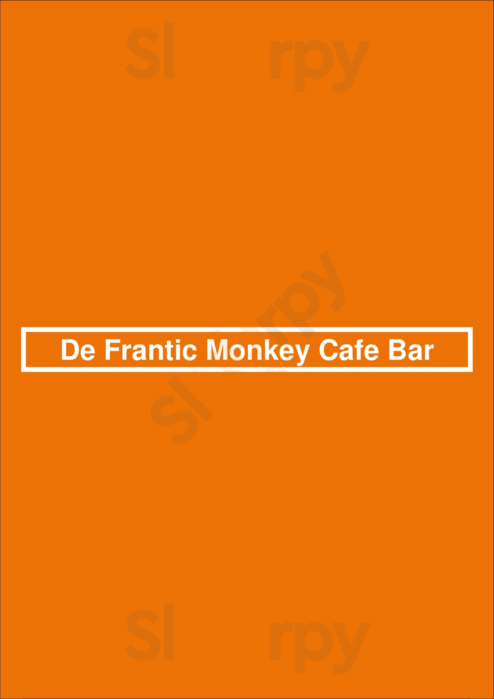 De Frantic Monkey Cafe Bar Toronto Menu - 1