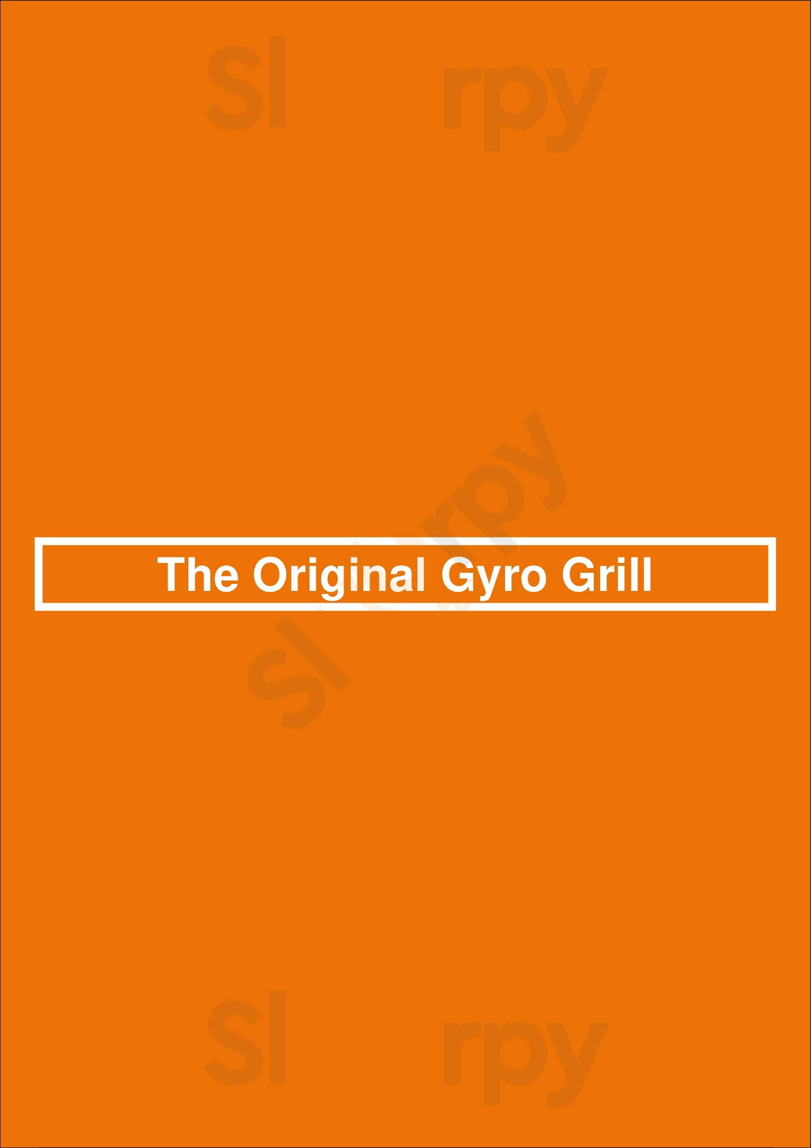 The Original Gyro Grill Toronto Menu - 1