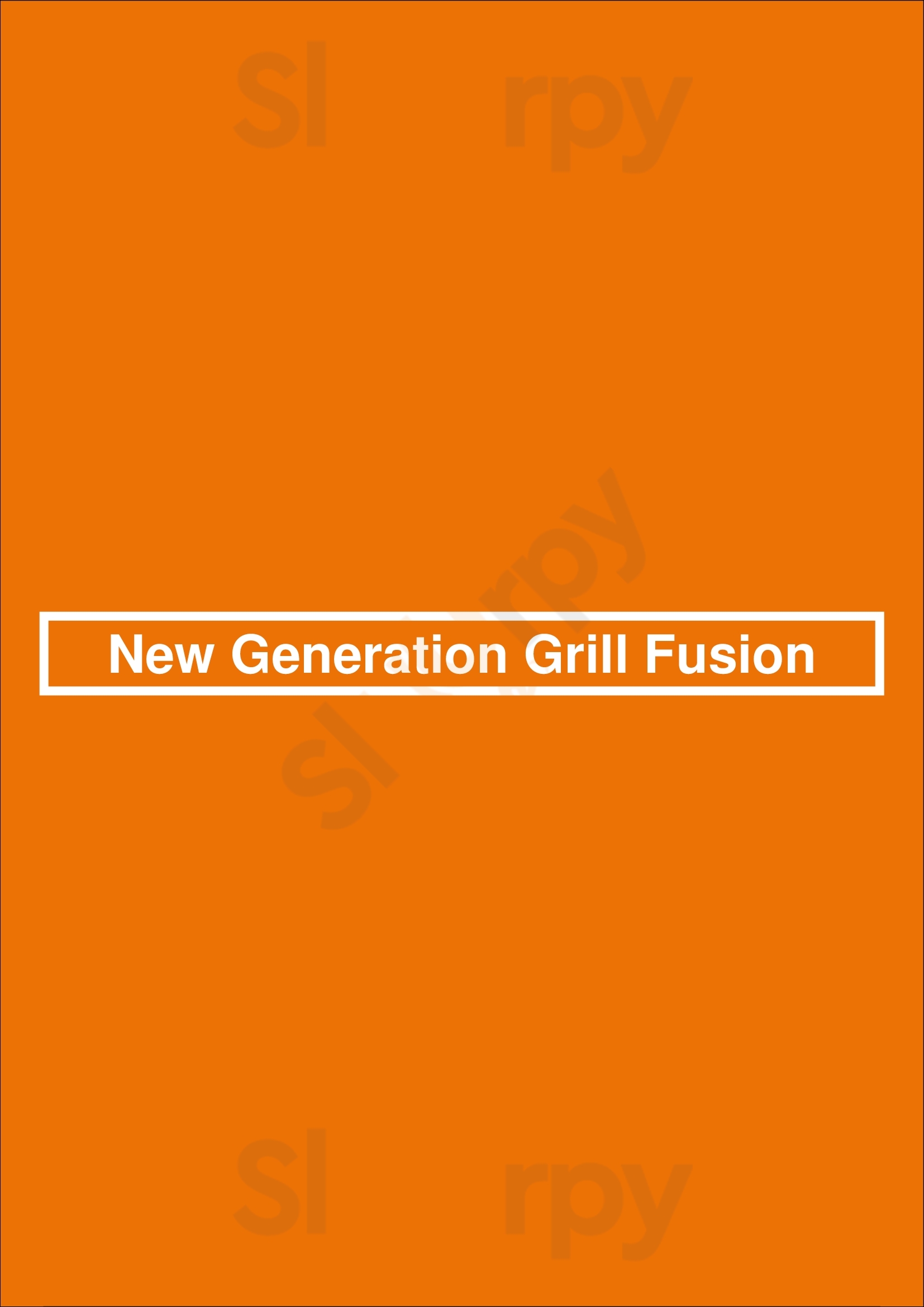 New Generation Grill Fusion Toronto Menu - 1