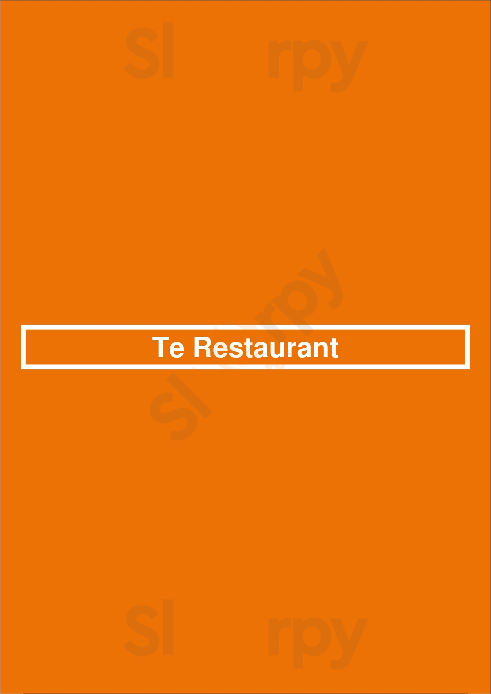 Te Restaurant Toronto Menu - 1