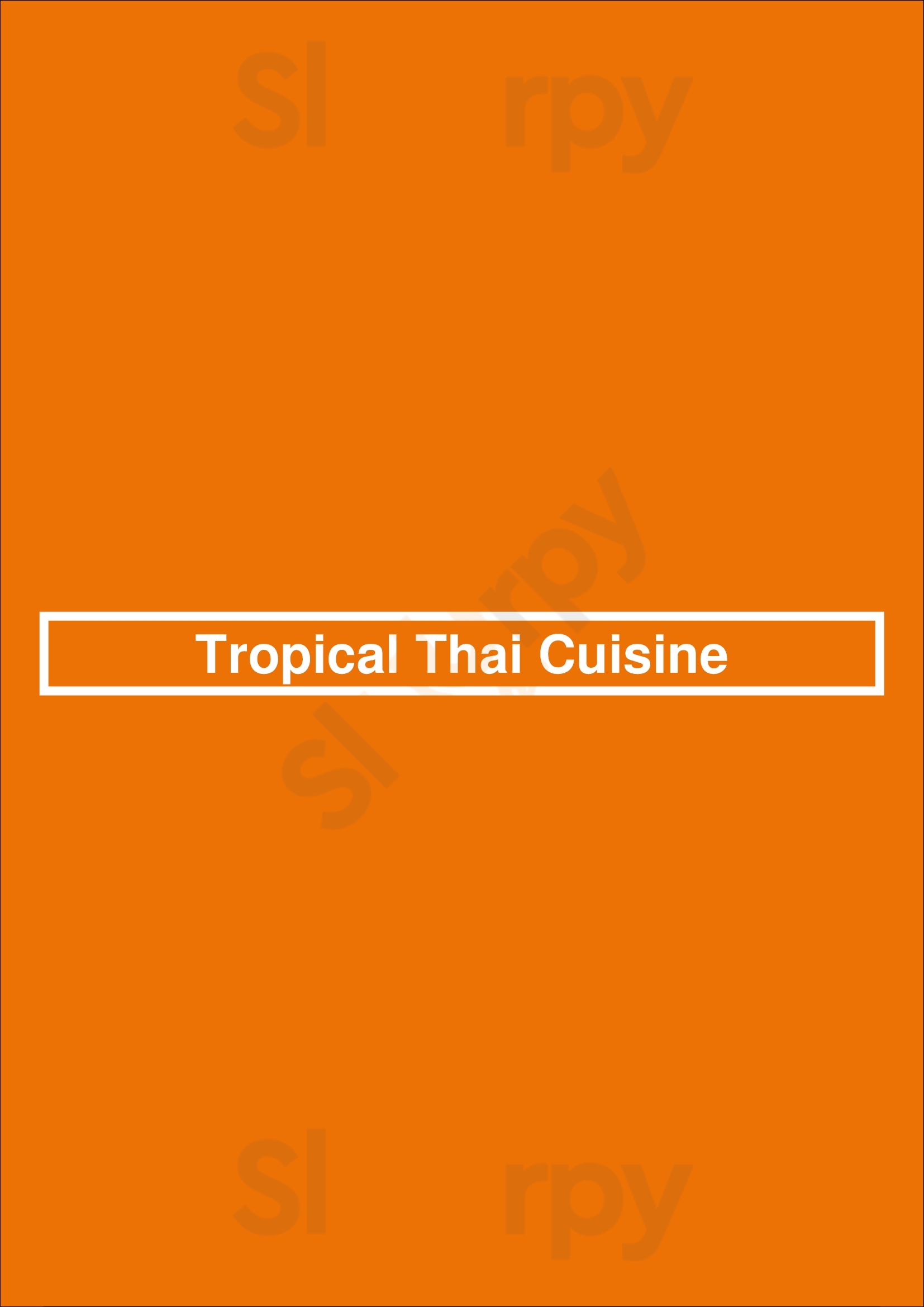 Tropical Thai Cuisine Toronto Menu - 1