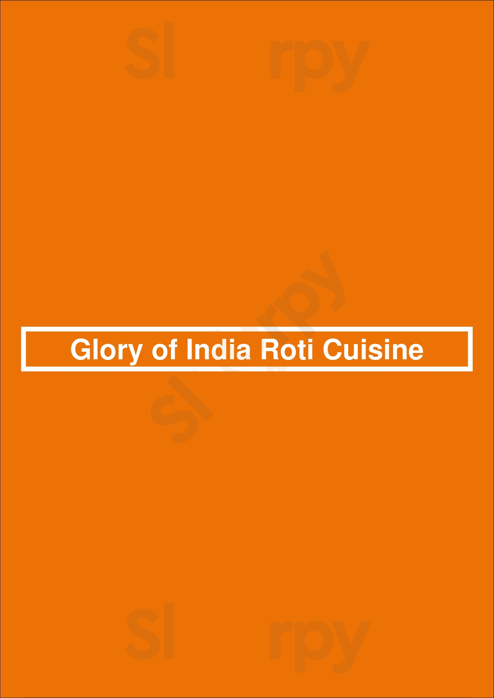 Glory Of India Roti Cuisine Toronto Menu - 1