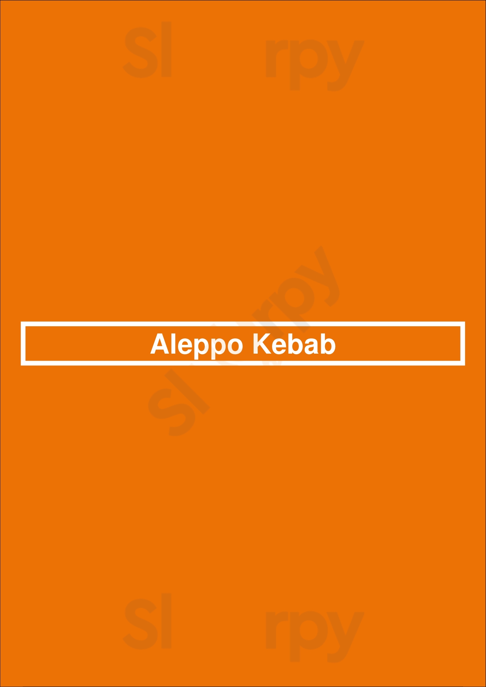 Aleppo Kebab Toronto Menu - 1