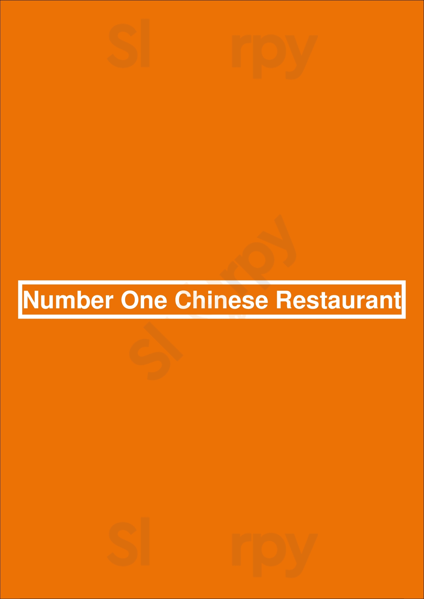 Number One Chinese Restaurant Toronto Menu - 1