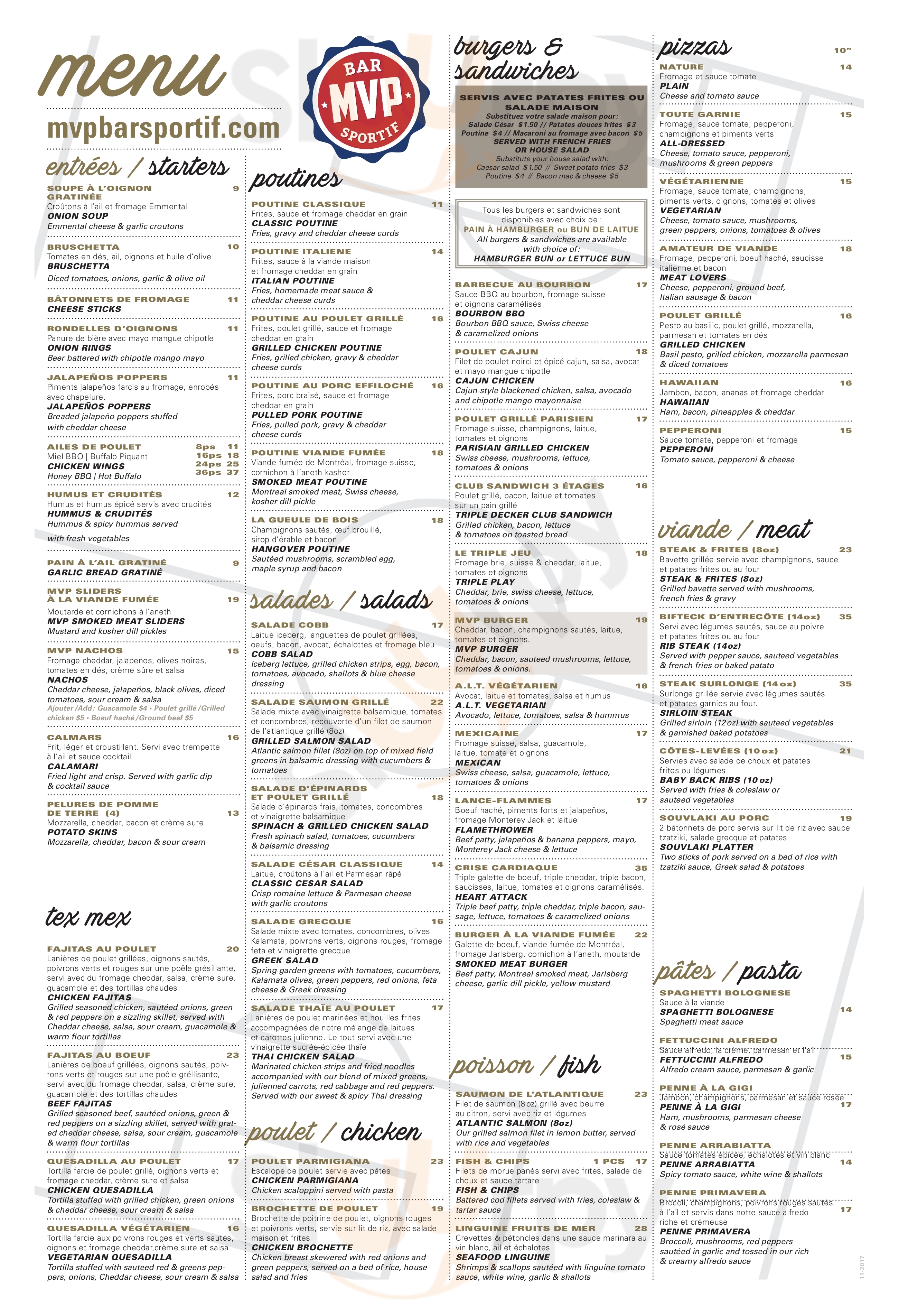 Mvp Montreal Menu - 1