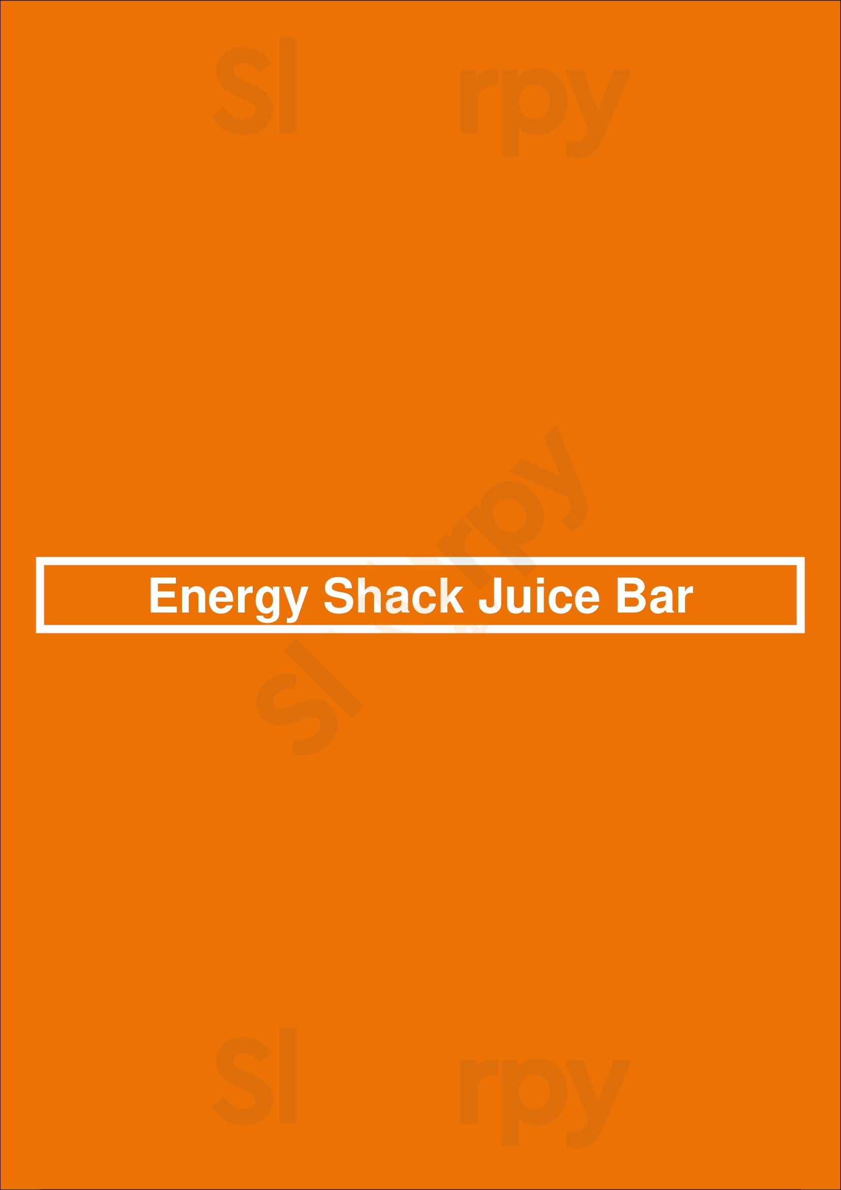 Energy Shack Juice Bar Toronto Menu - 1