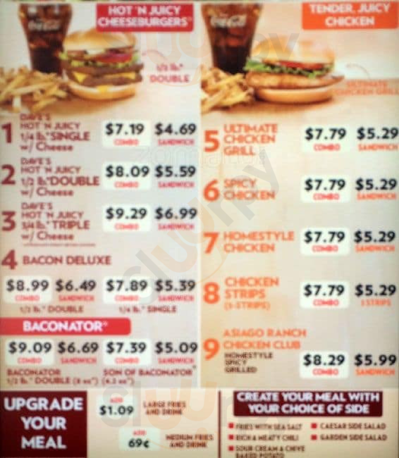 Wendy's Toronto Menu - 1