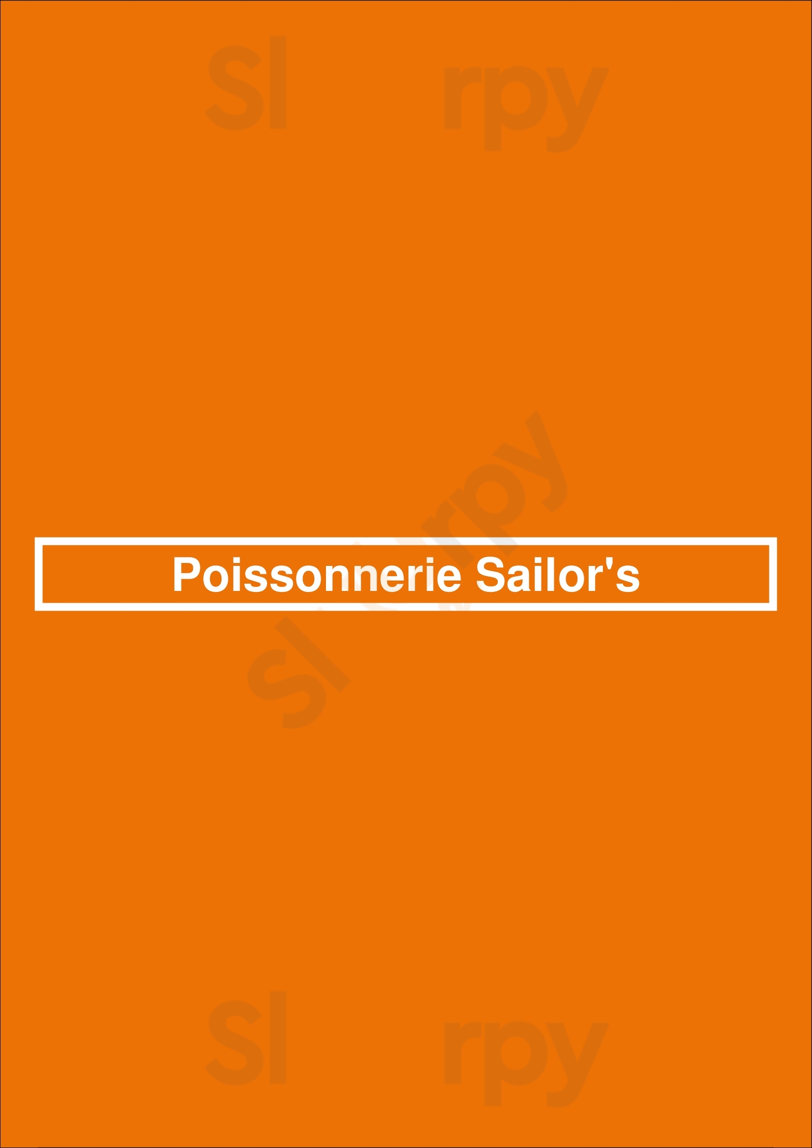 Poissonnerie Sailor's Montreal Menu - 1