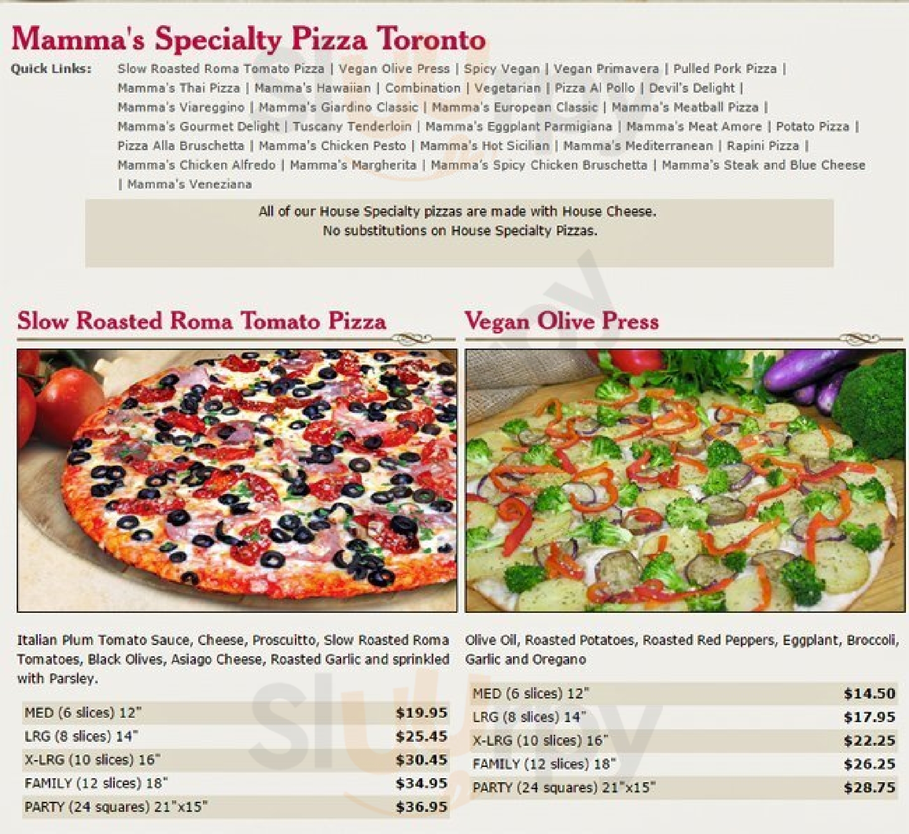 Mamma's Pizza Toronto Menu - 1