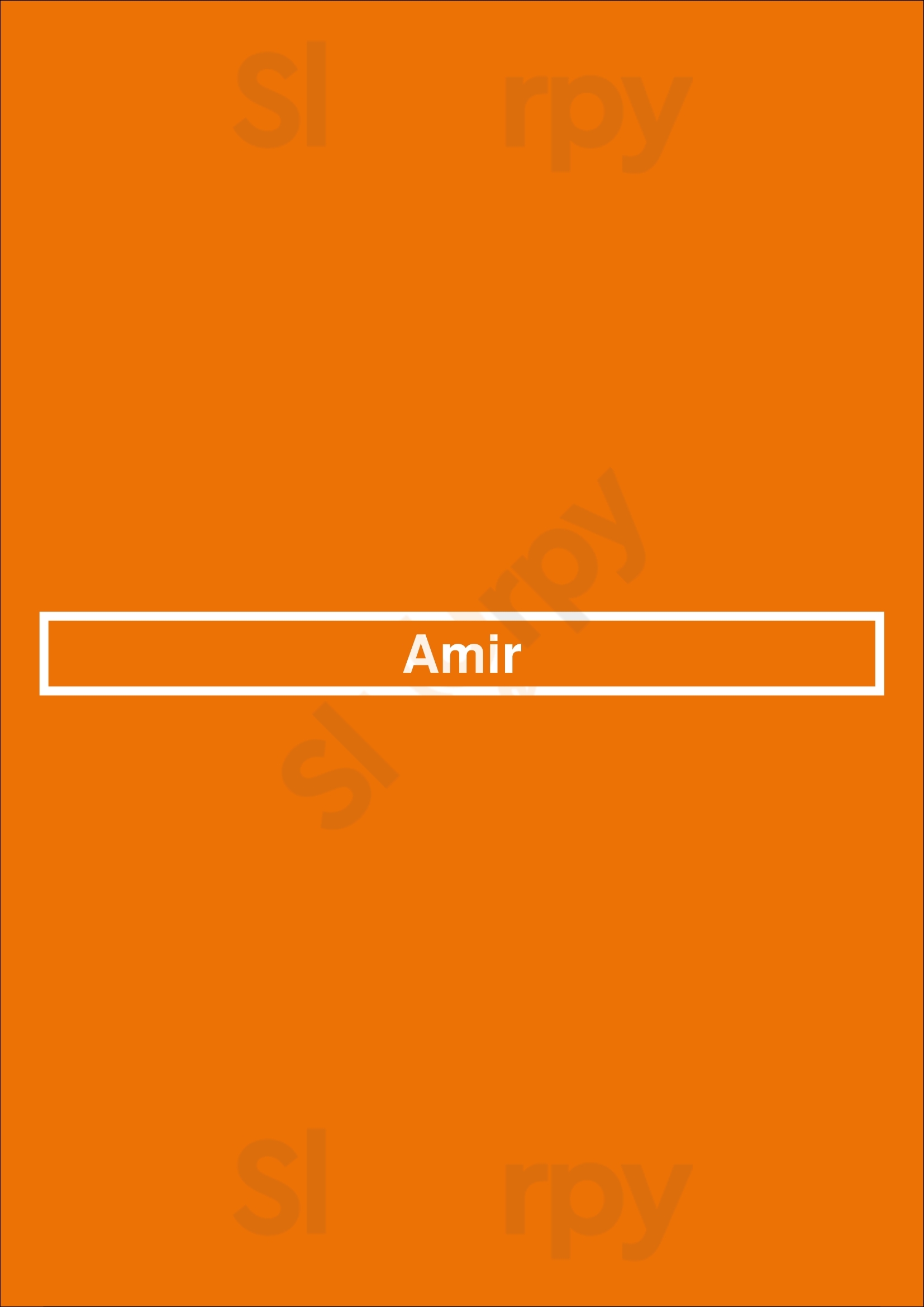 Amir Montreal Menu - 1