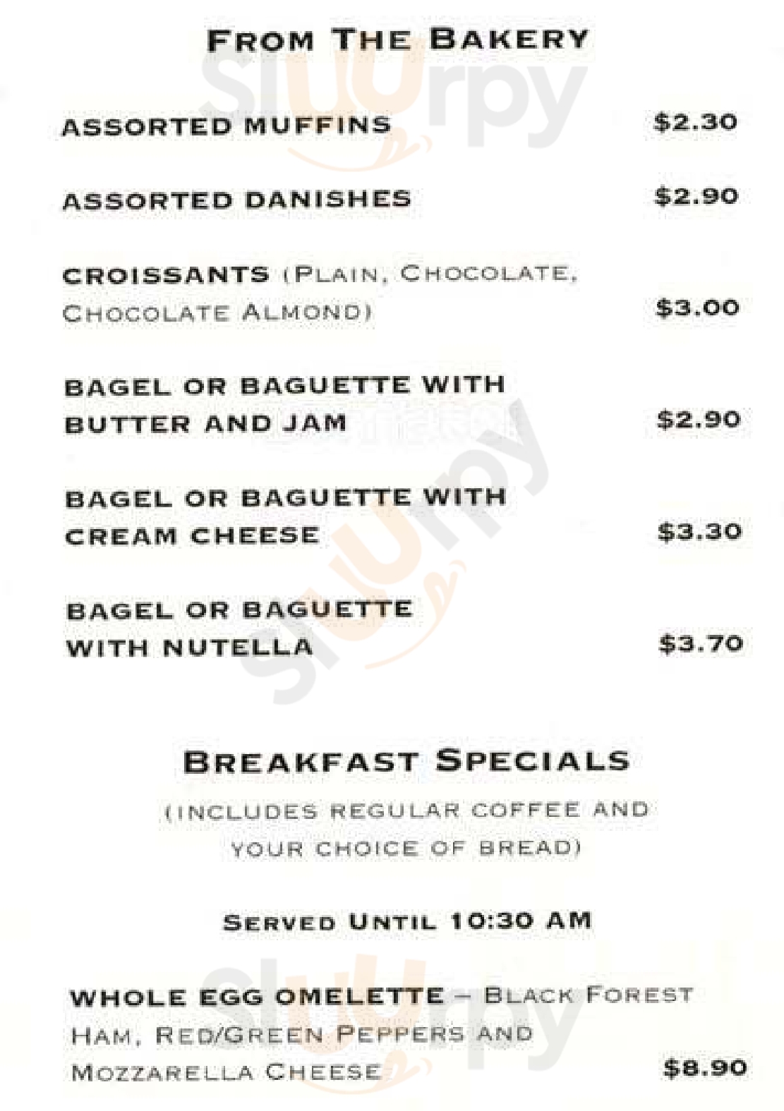 Main Menu - Avenue Cafe & Bistro