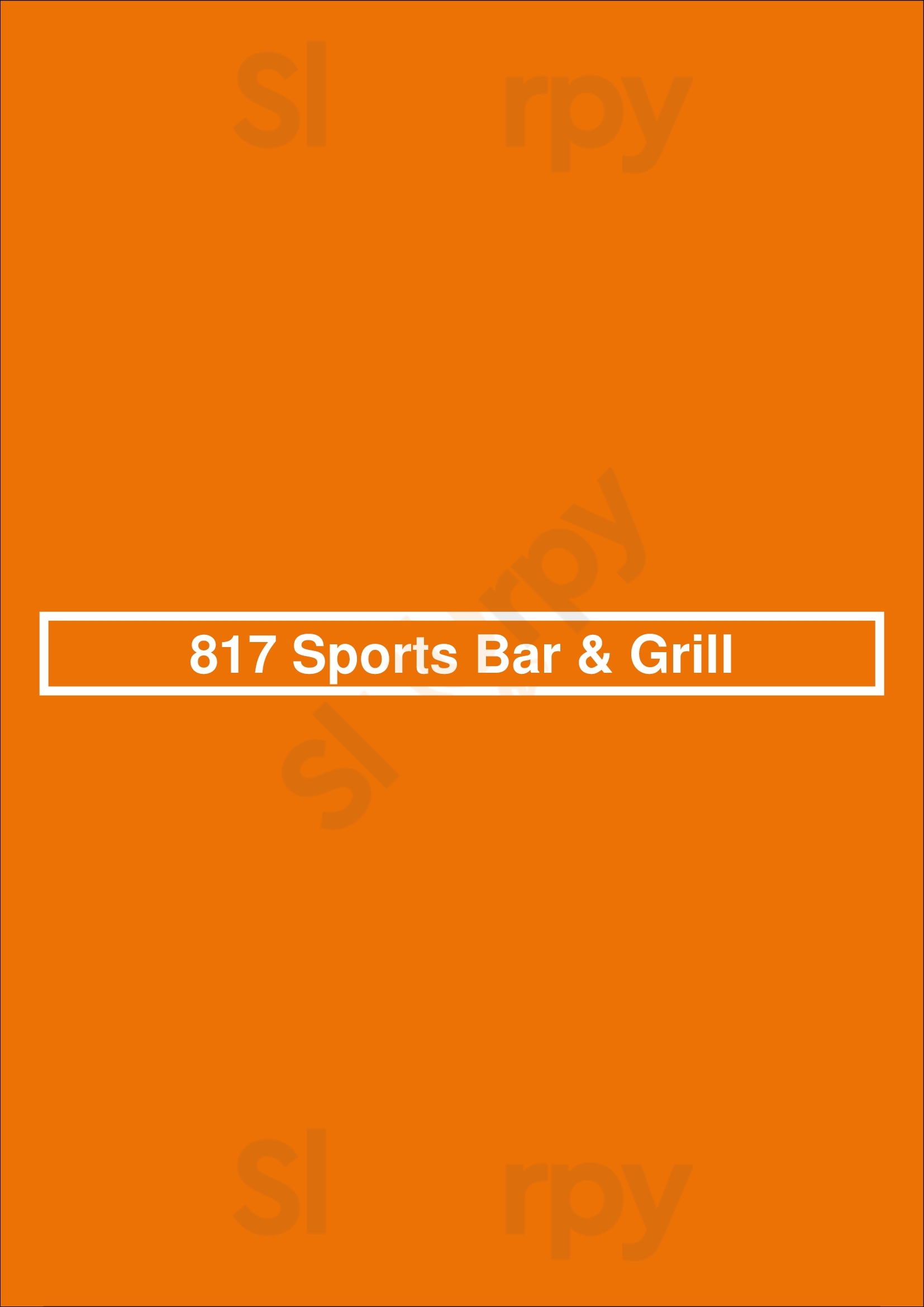 817 Sports Bar & Grill Toronto Menu - 1