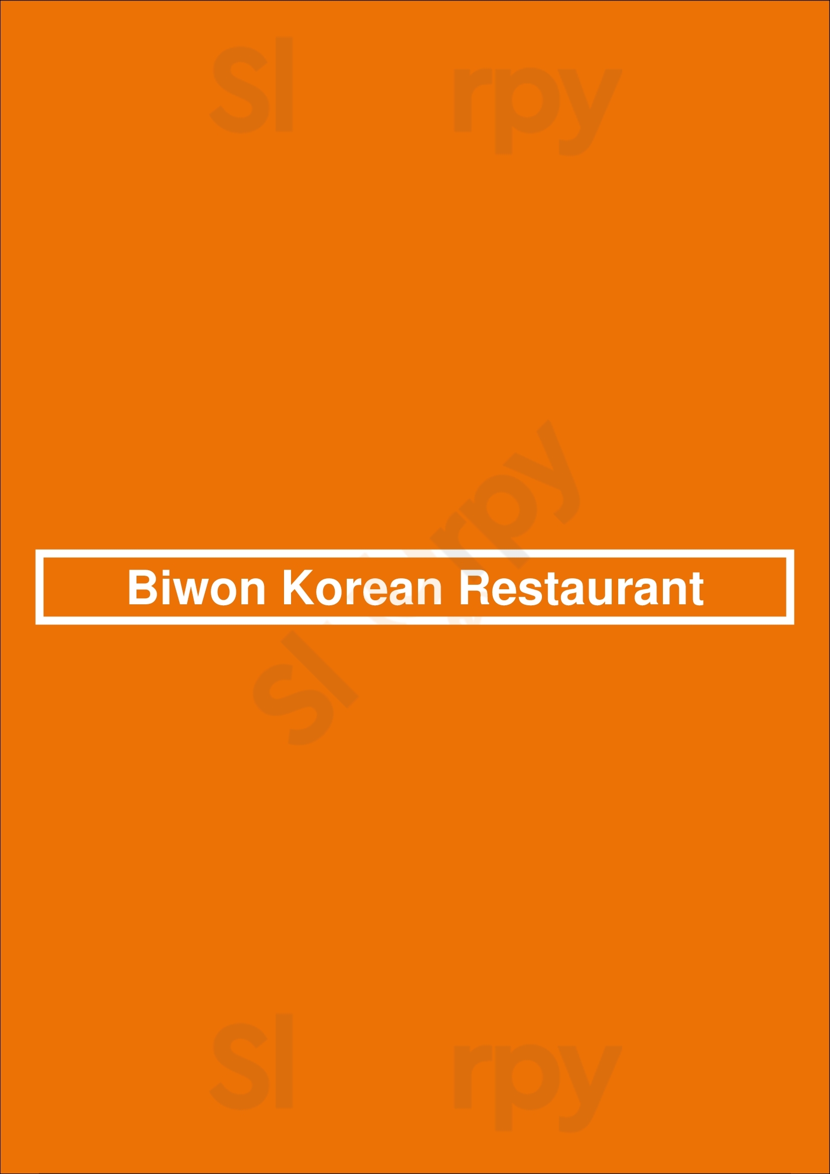 Biwon Korean Restaurant Toronto Menu - 1