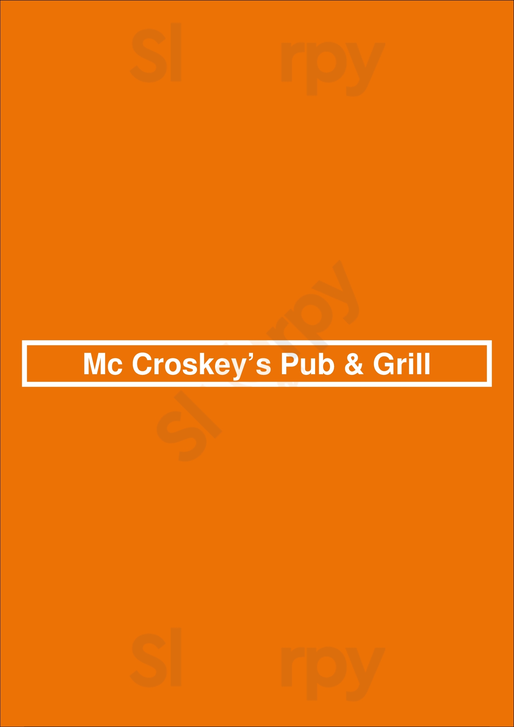 Mc Croskey’s Pub & Grill Toronto Menu - 1