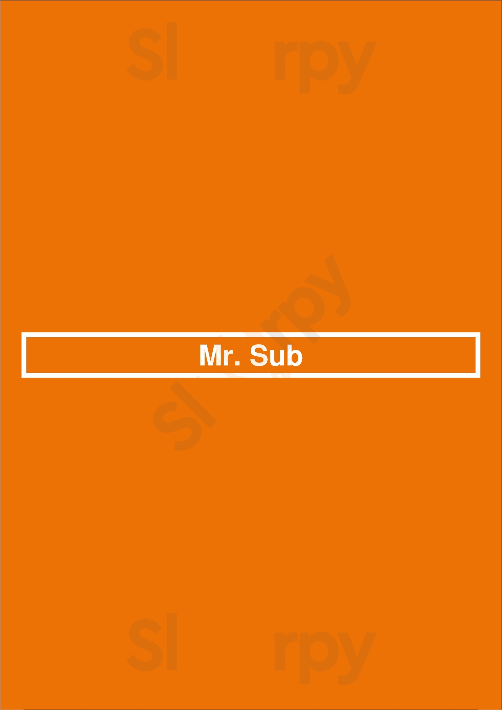 Mr.sub Toronto Menu - 1