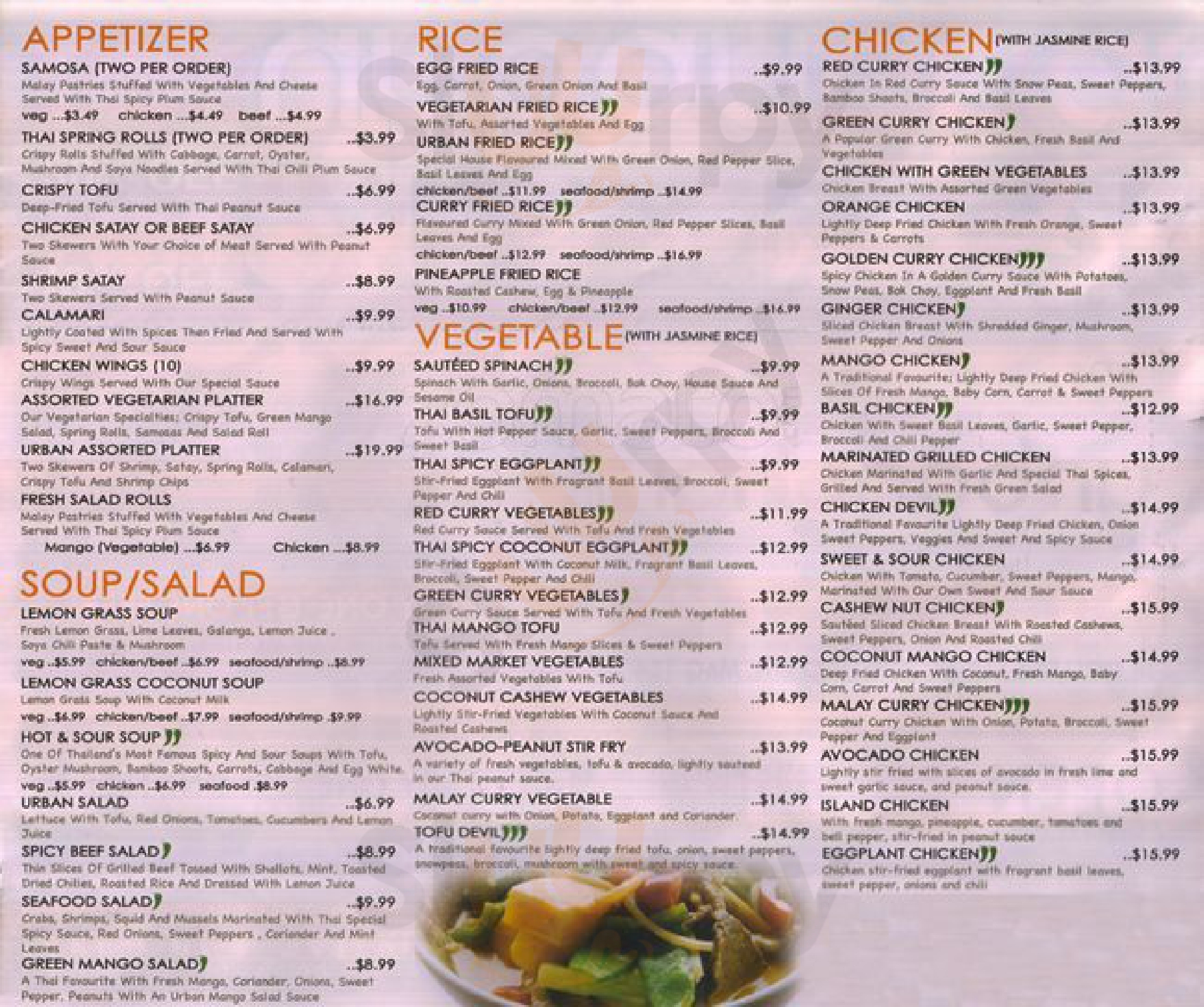 Urban Thai Toronto Menu - 1