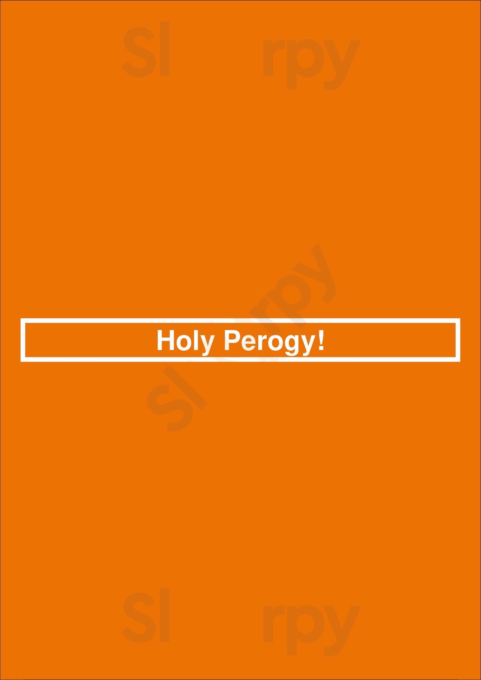 Holy Perogy! Toronto Menu - 1