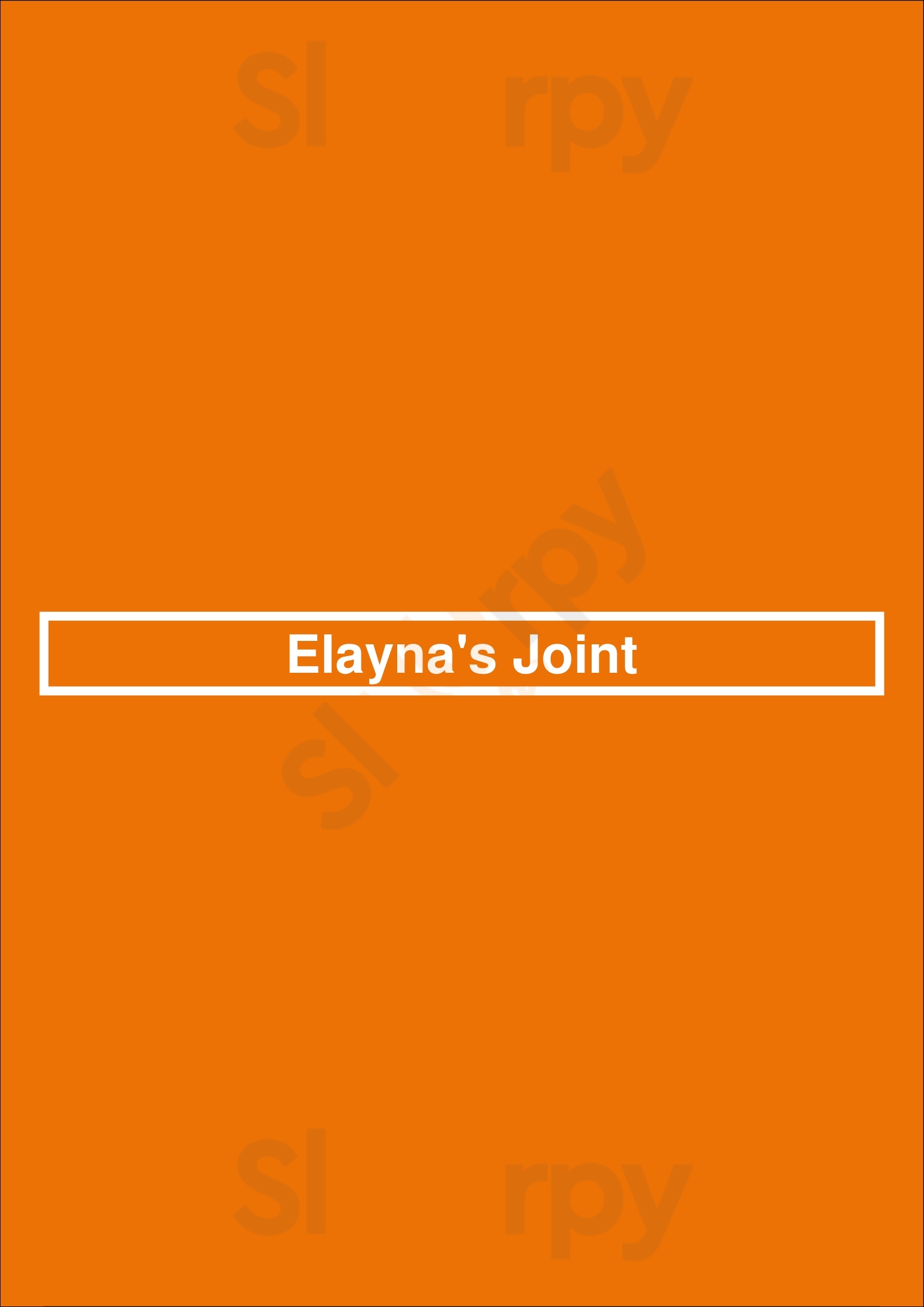 Elayna's Joint Toronto Menu - 1