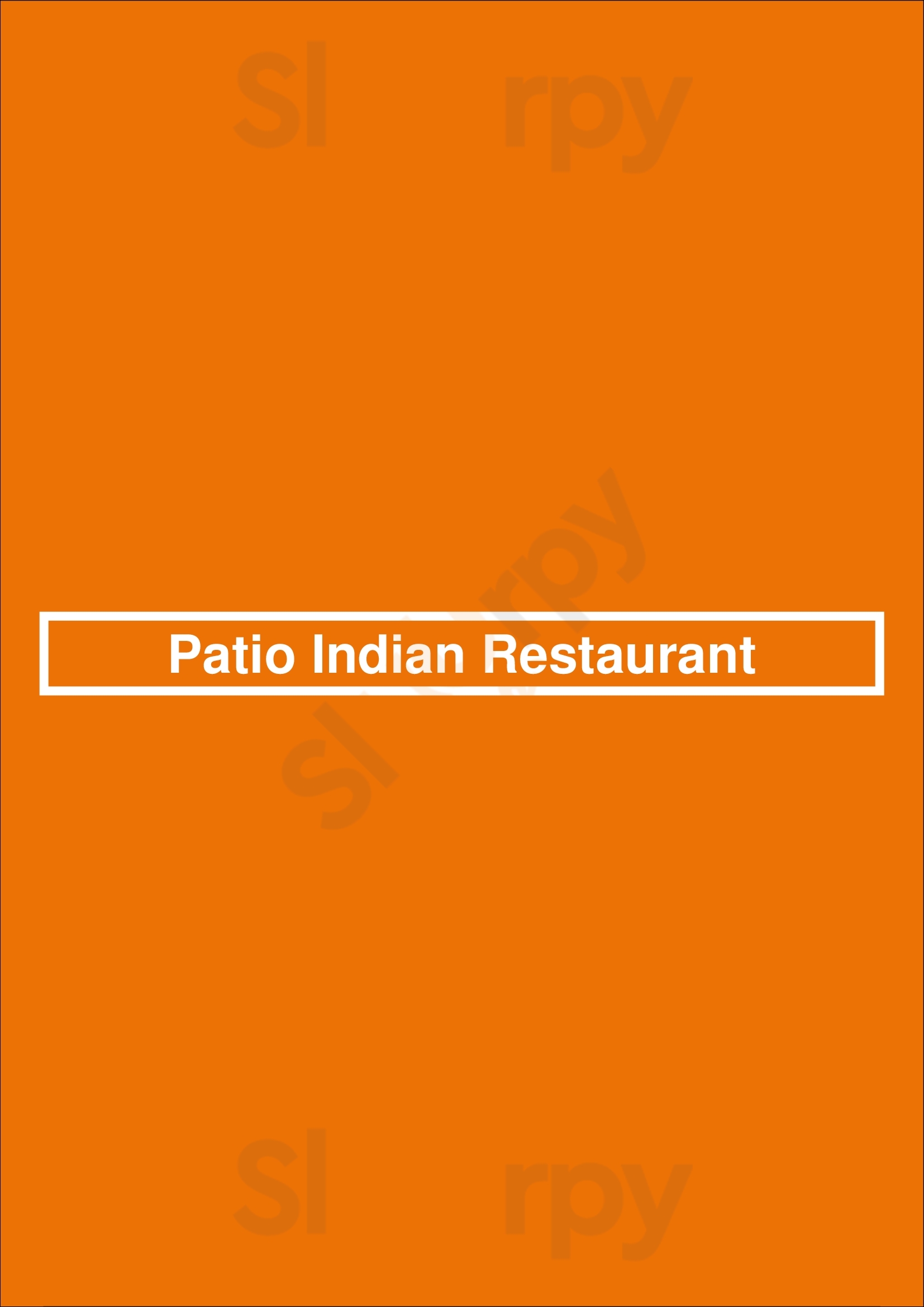 Patio Indian Restaurant Toronto Menu - 1