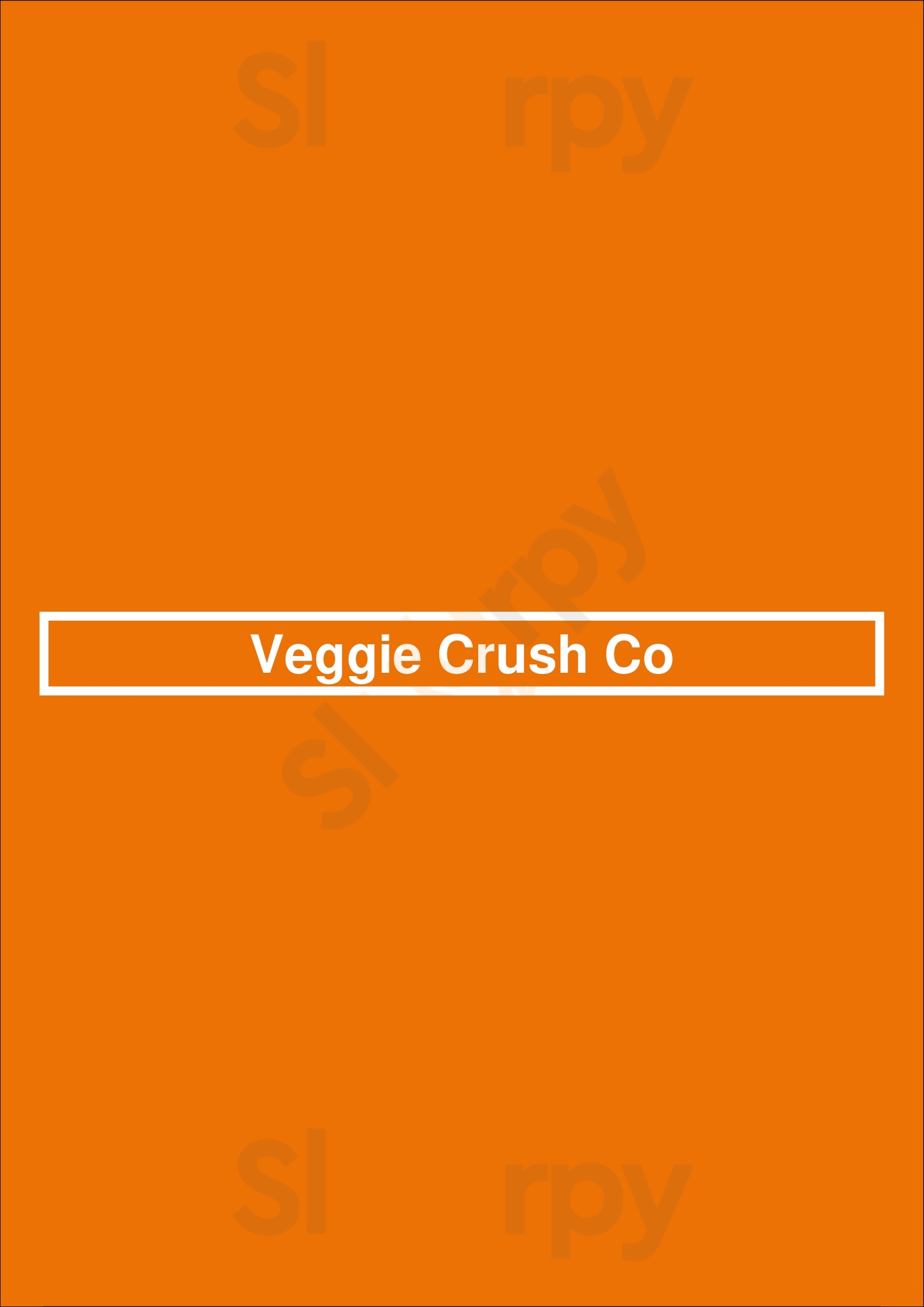 Veggie Crush Co Toronto Menu - 1