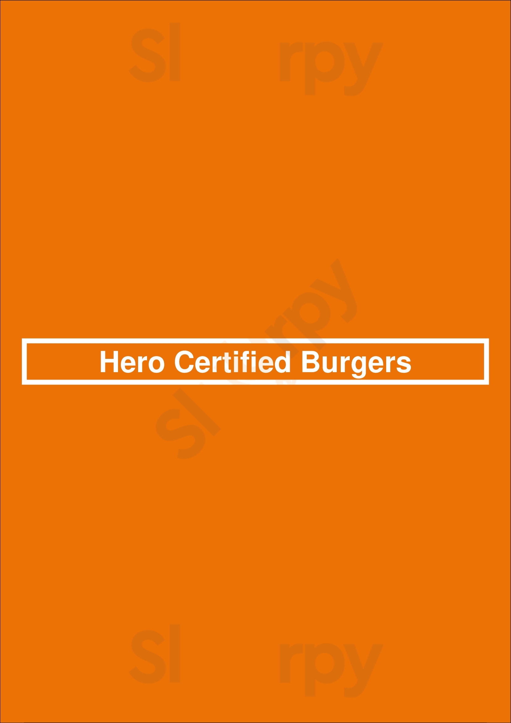 Hero Certified Burgers Toronto Menu - 1