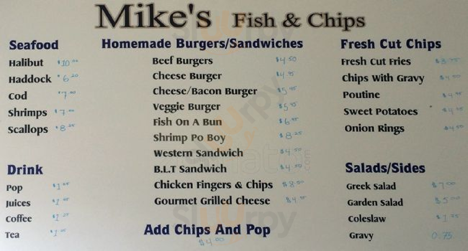 Mike's Fish & Chips Toronto Menu - 1