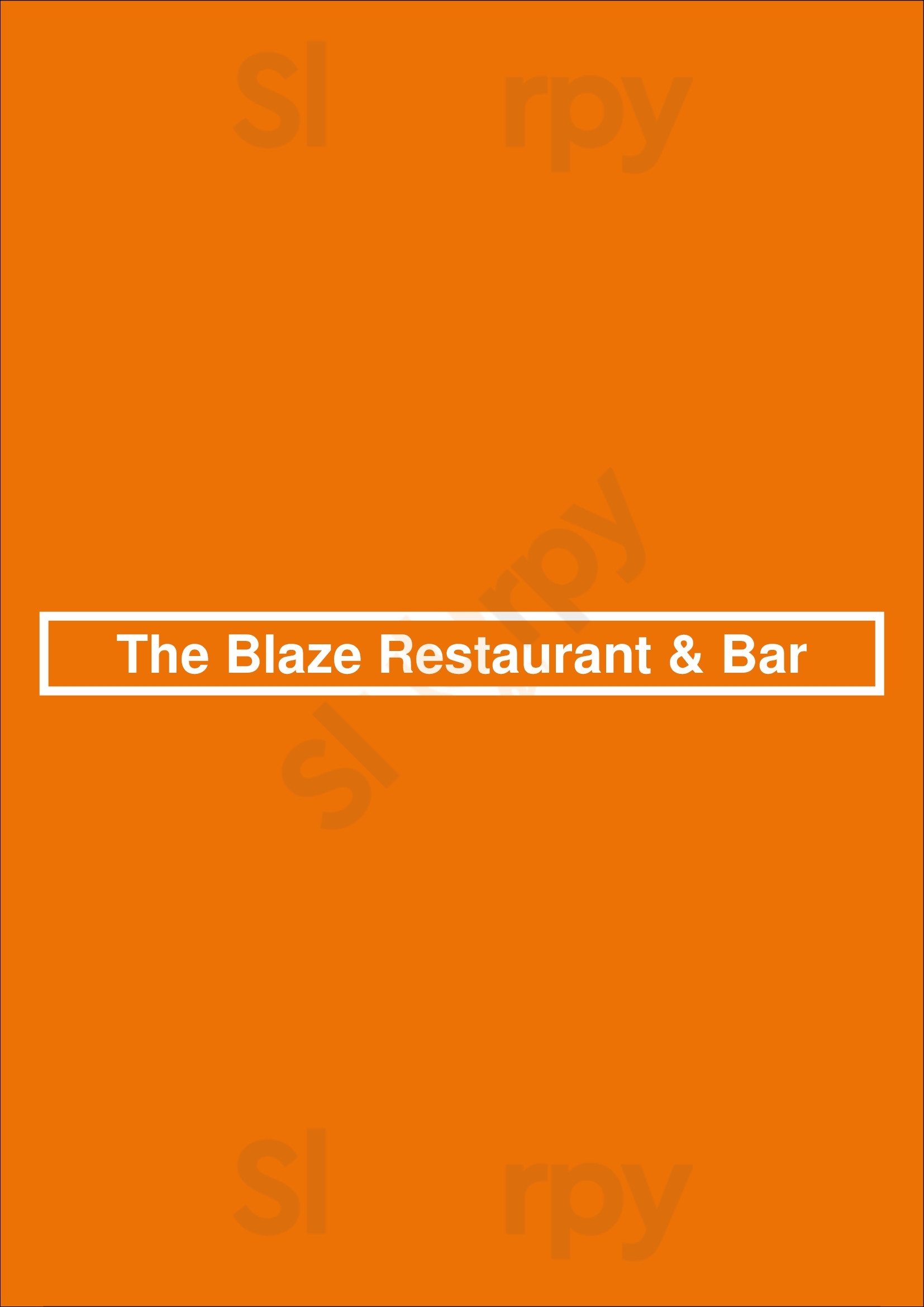 The Blaze Restaurant & Bar Chelmsford Menu - 1
