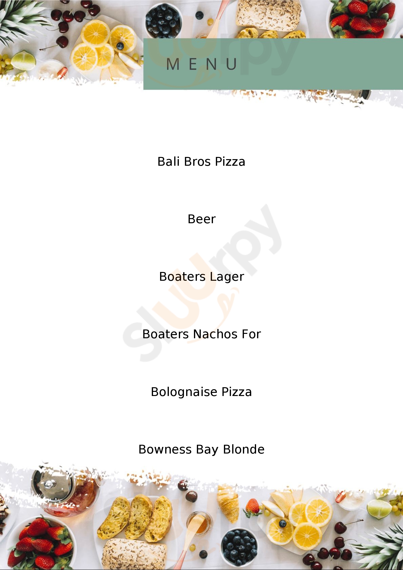 Boaters Bar Bowness-on-Windermere Menu - 1
