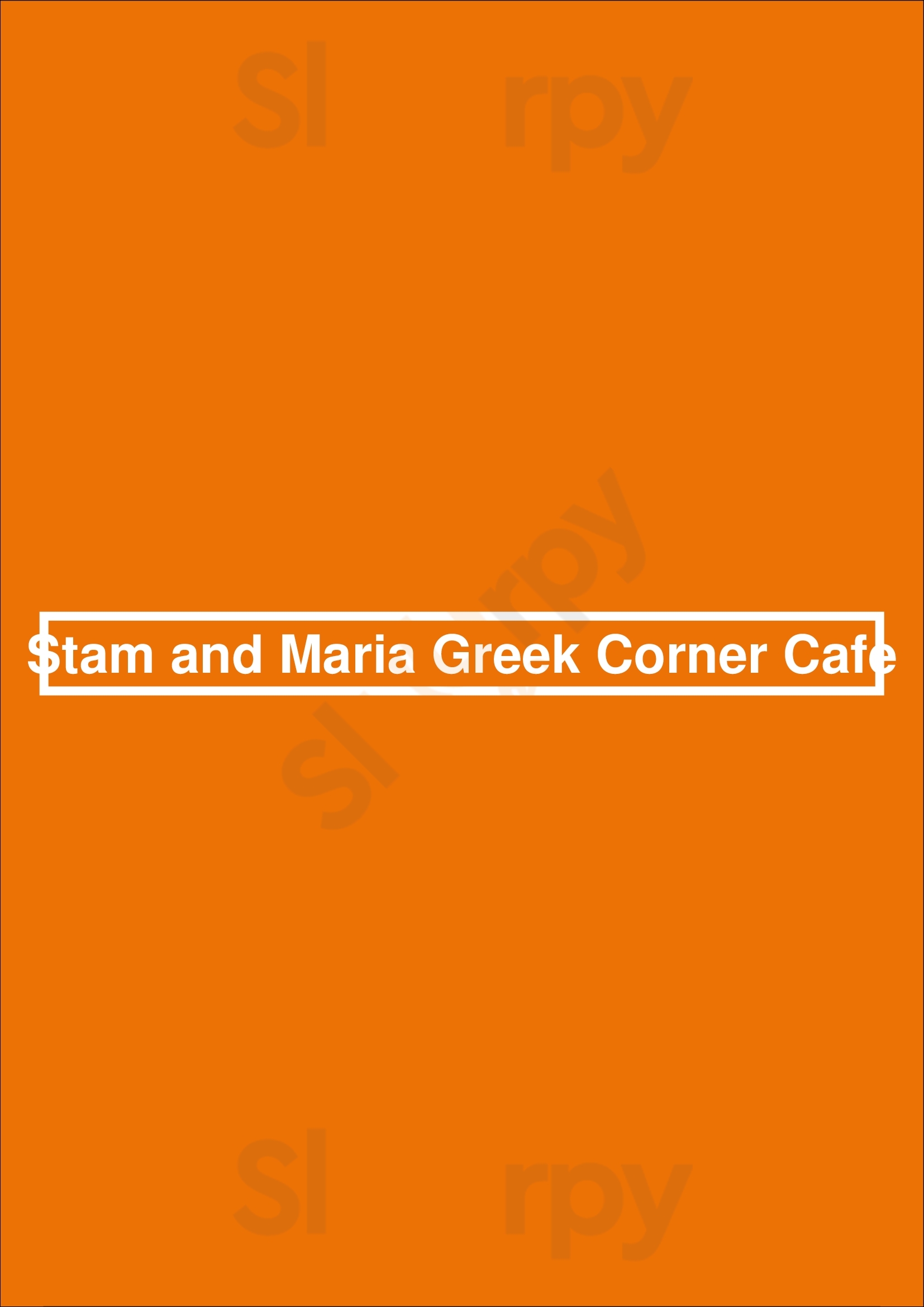 Stam And Maria Greek Corner Cafe York Menu - 1