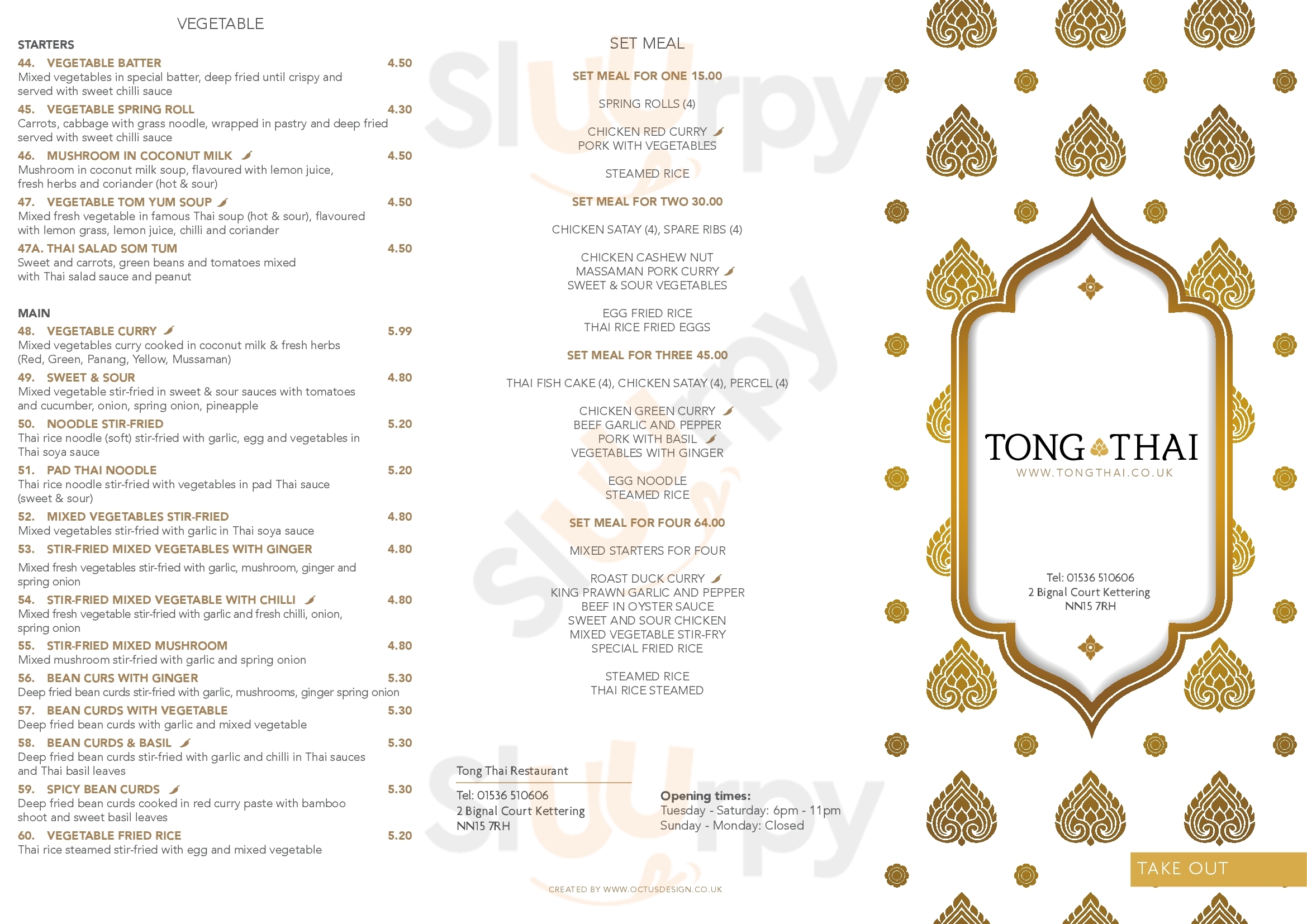 Tong Thai Kettering Menu - 1