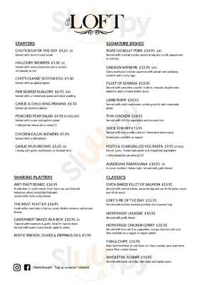 The loft online menu