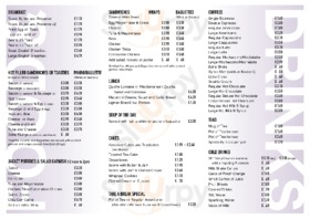 Mosaic Coffee Shop menu