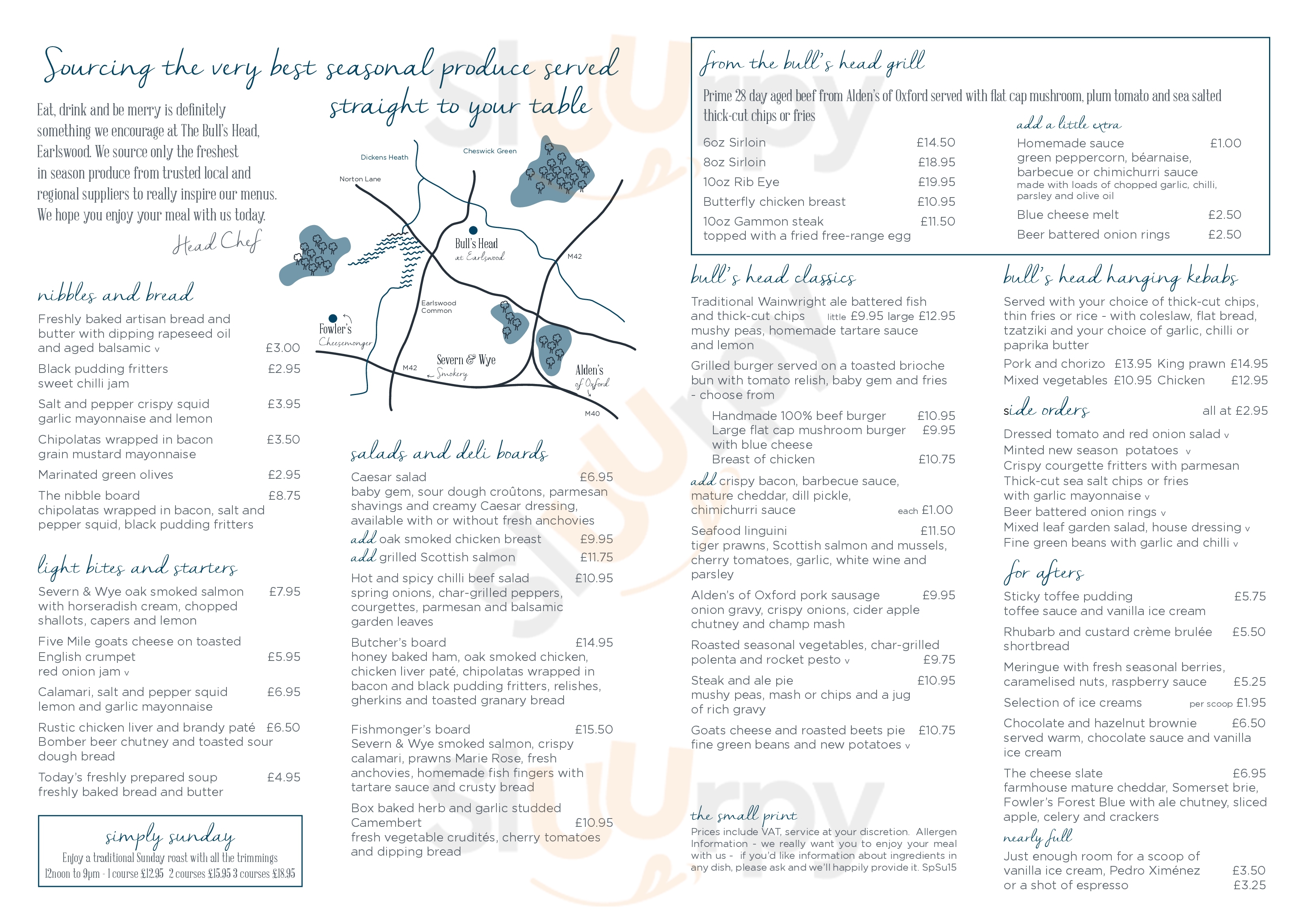 The Bulls Head Earlswood Menu - 1