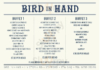 Bird In Hand menu