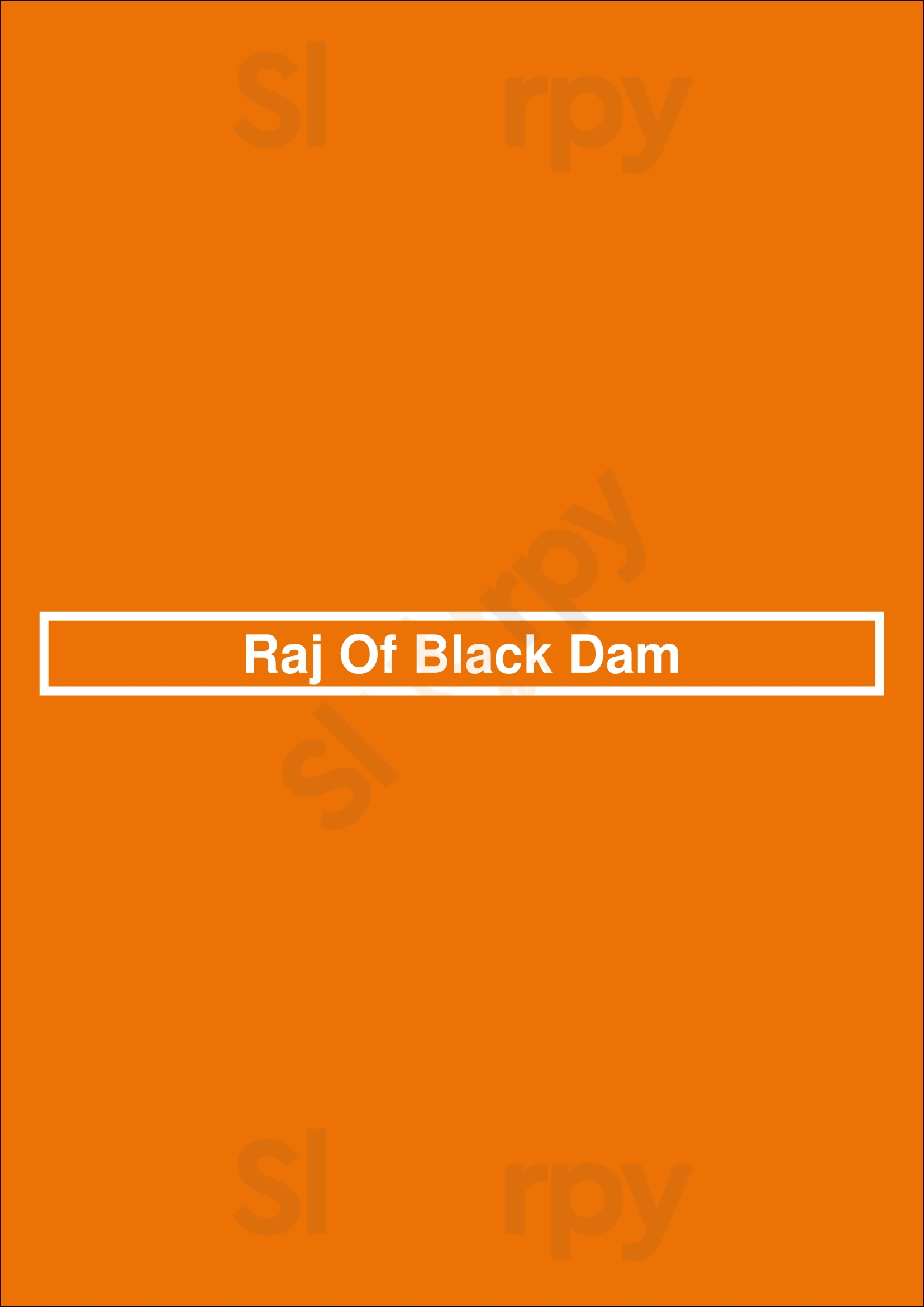 Raj Of Black Dam Basingstoke Menu - 1