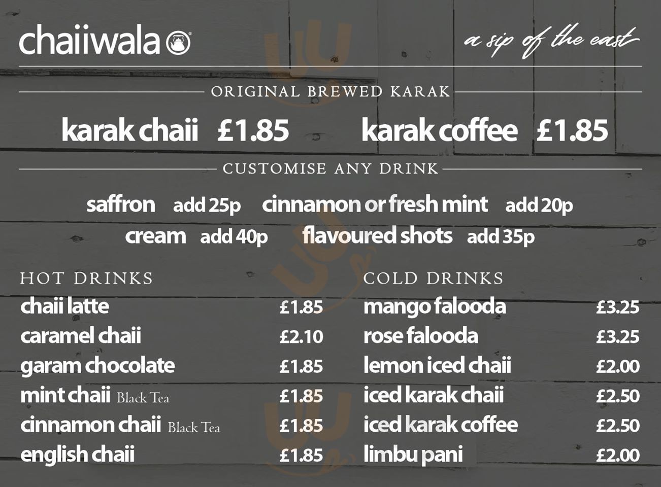 Chaiiwala Slough Menu - 1