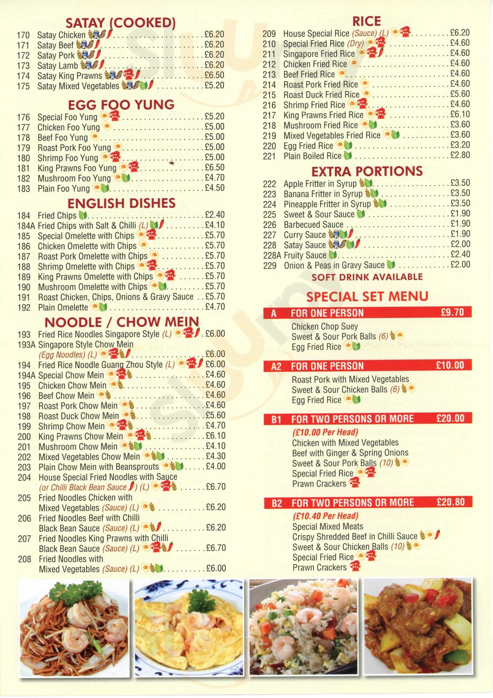 Menu - New Golden House Woking