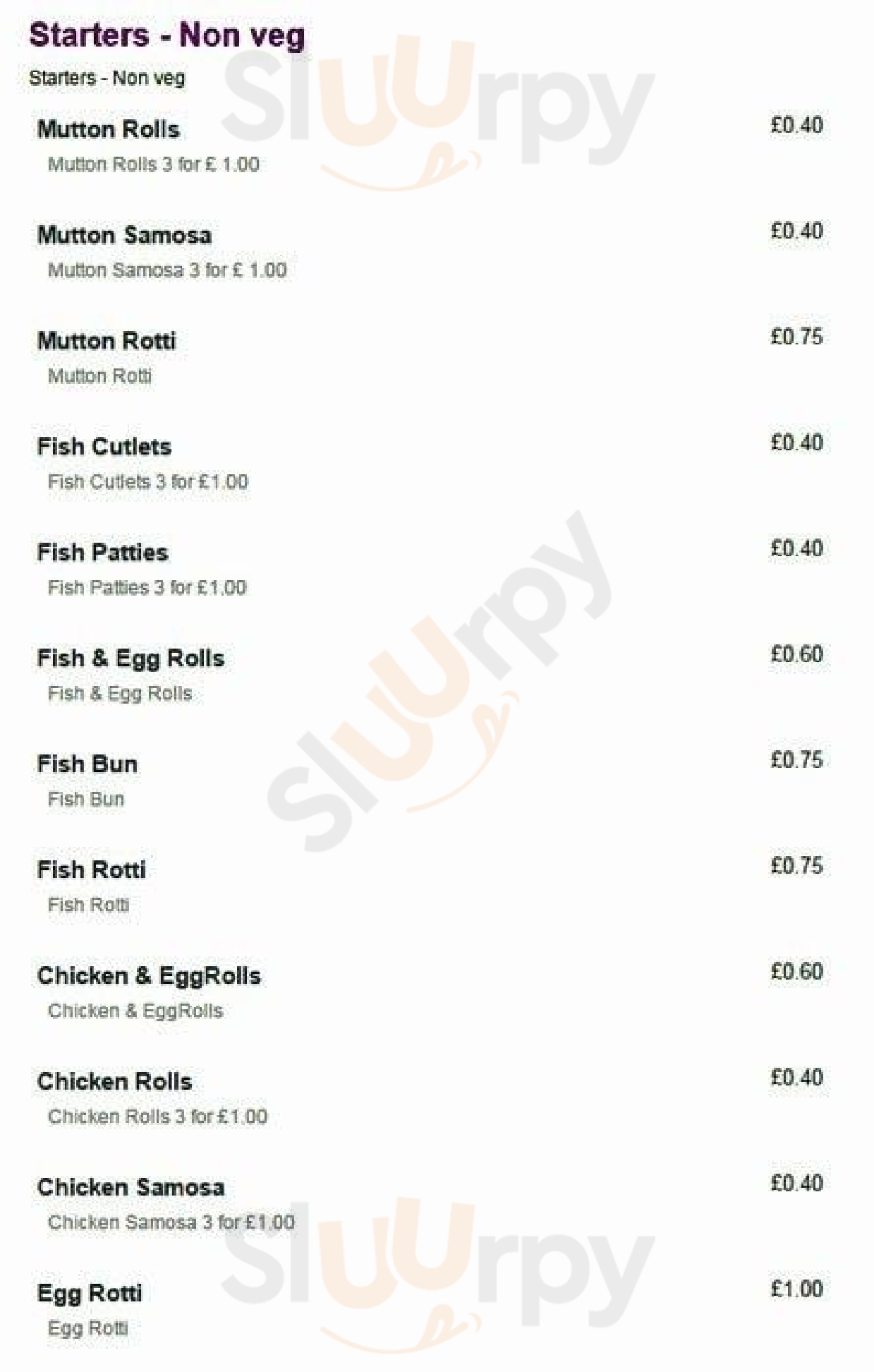 Abi Fast Food Southall Menu - 1