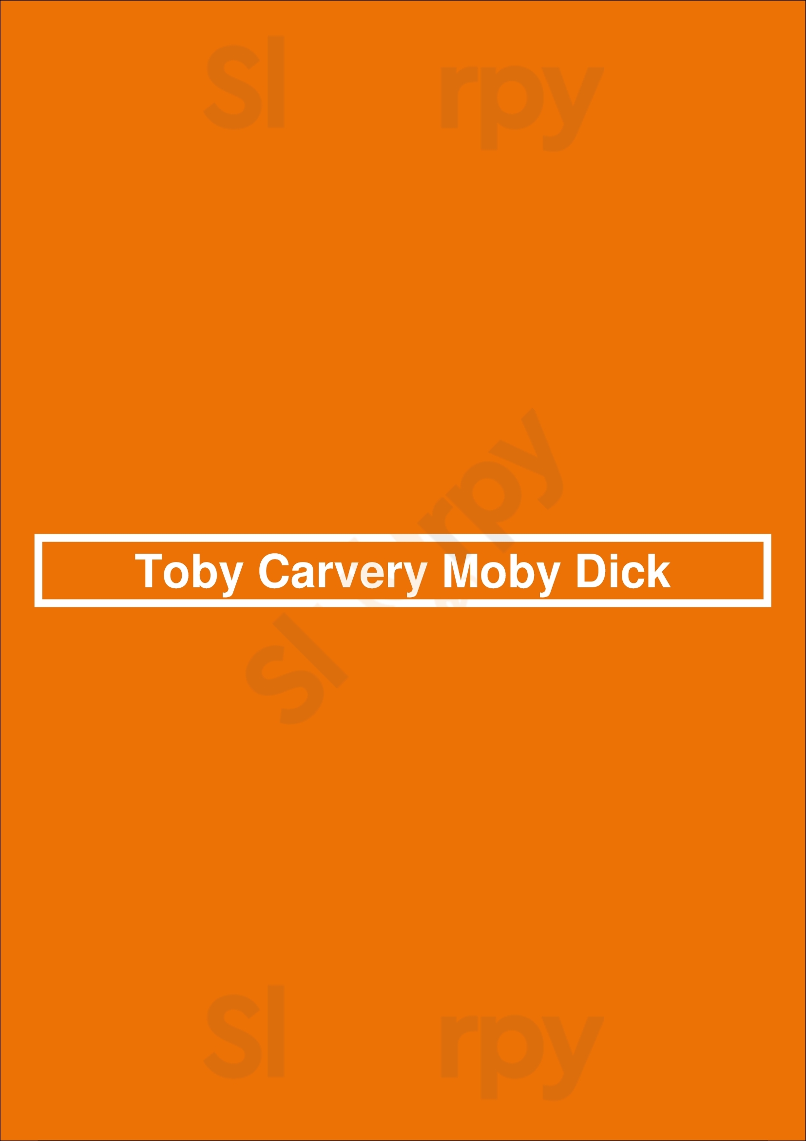 Toby Carvery Moby Dick Romford Menu - 1