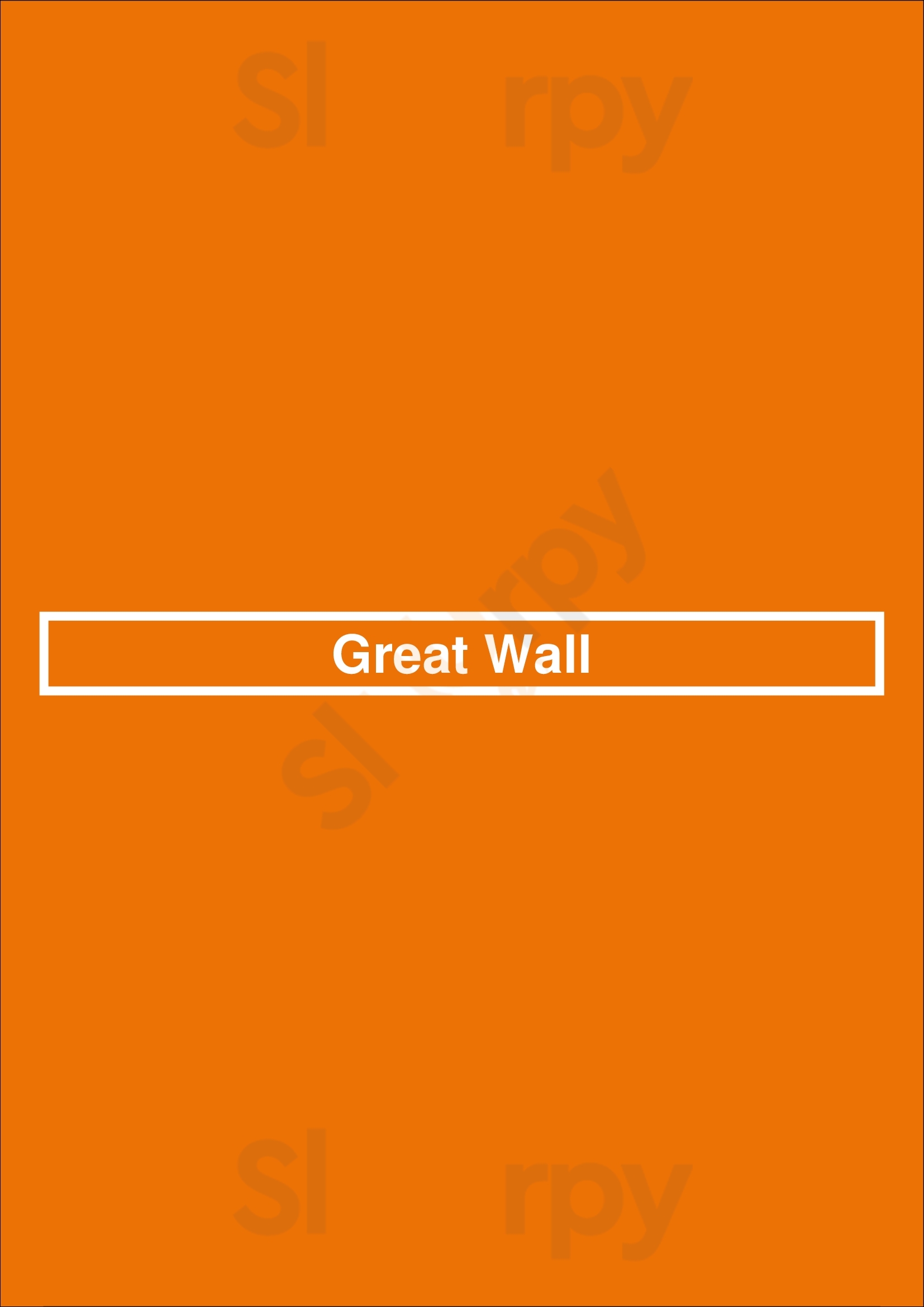 Great Wall Chorley Menu - 1