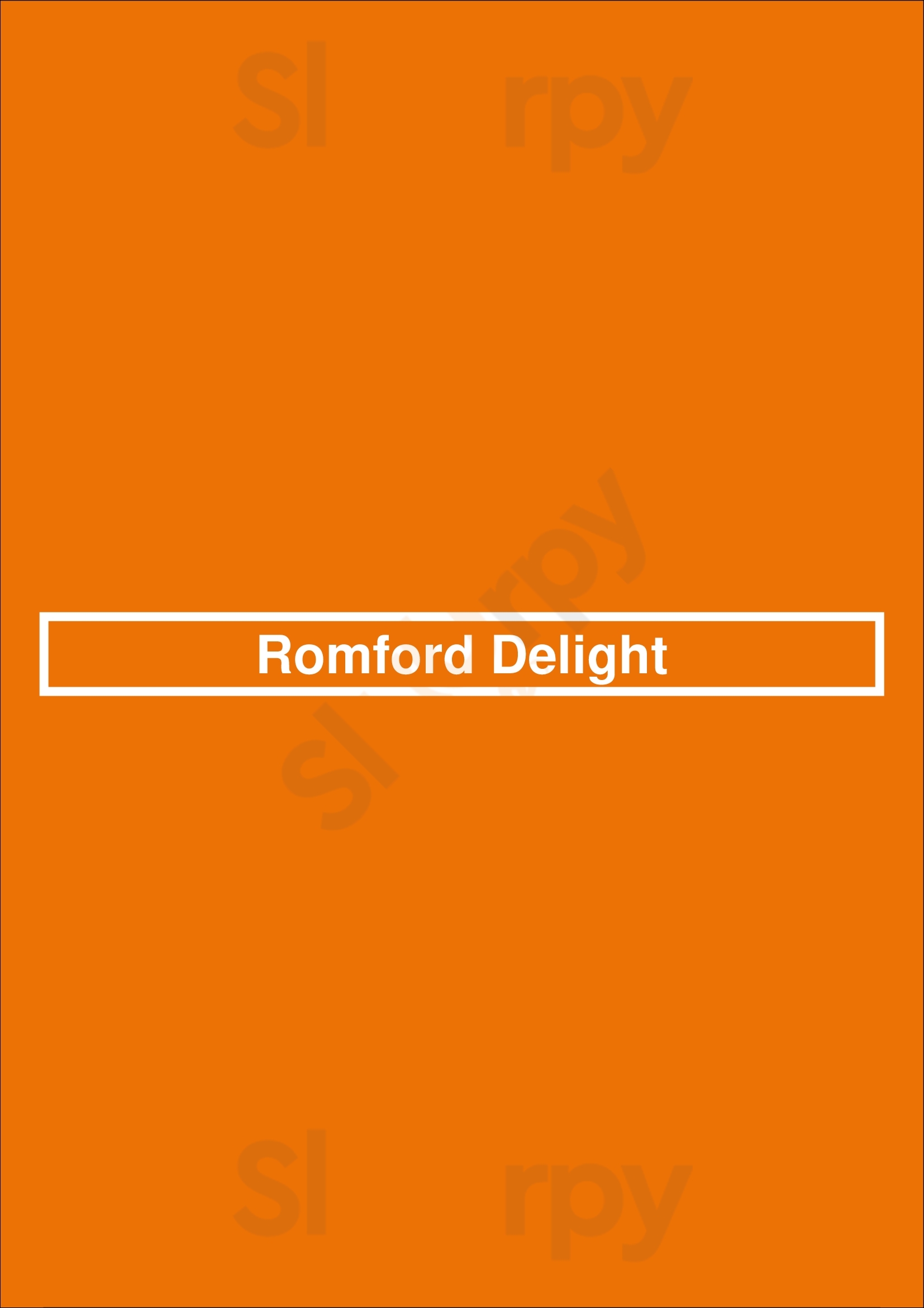 Romford Delight Romford Menu - 1
