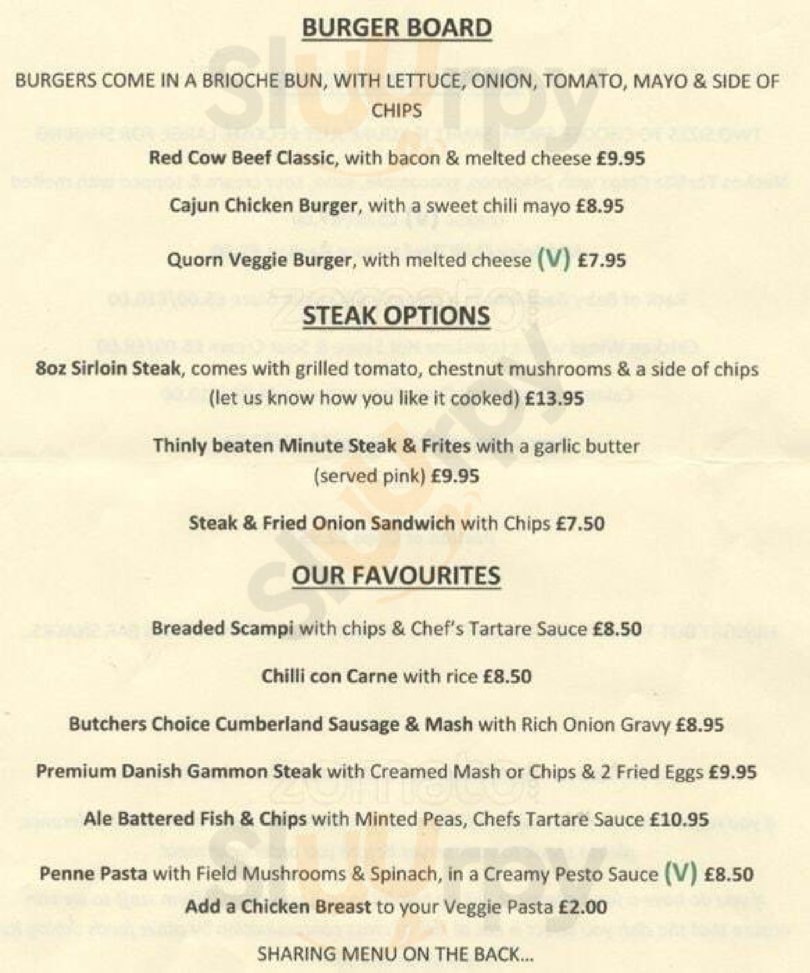 The Red Cow Richmond-upon-Thames Menu - 1
