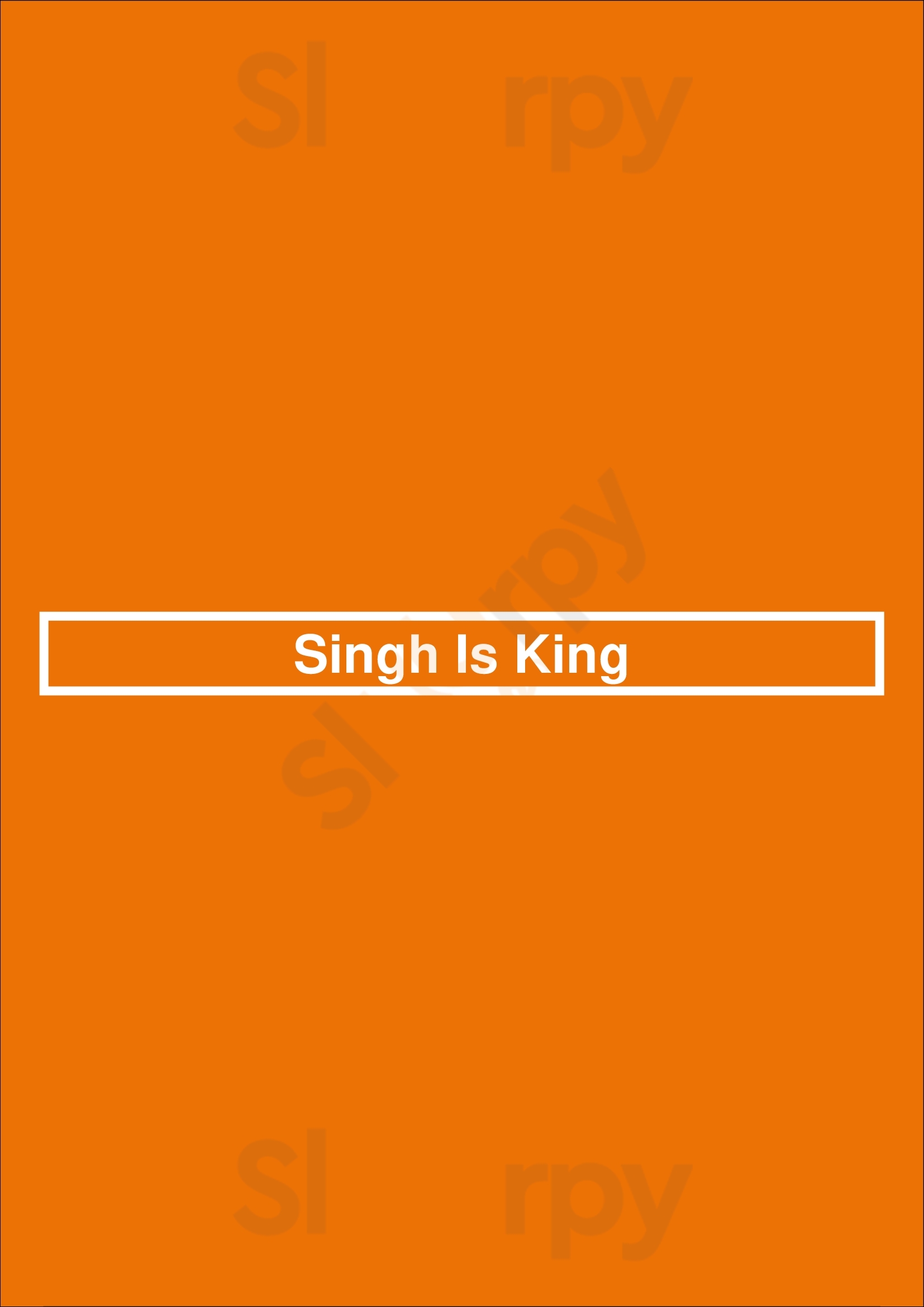 Singh Is King Irvine Menu - 1