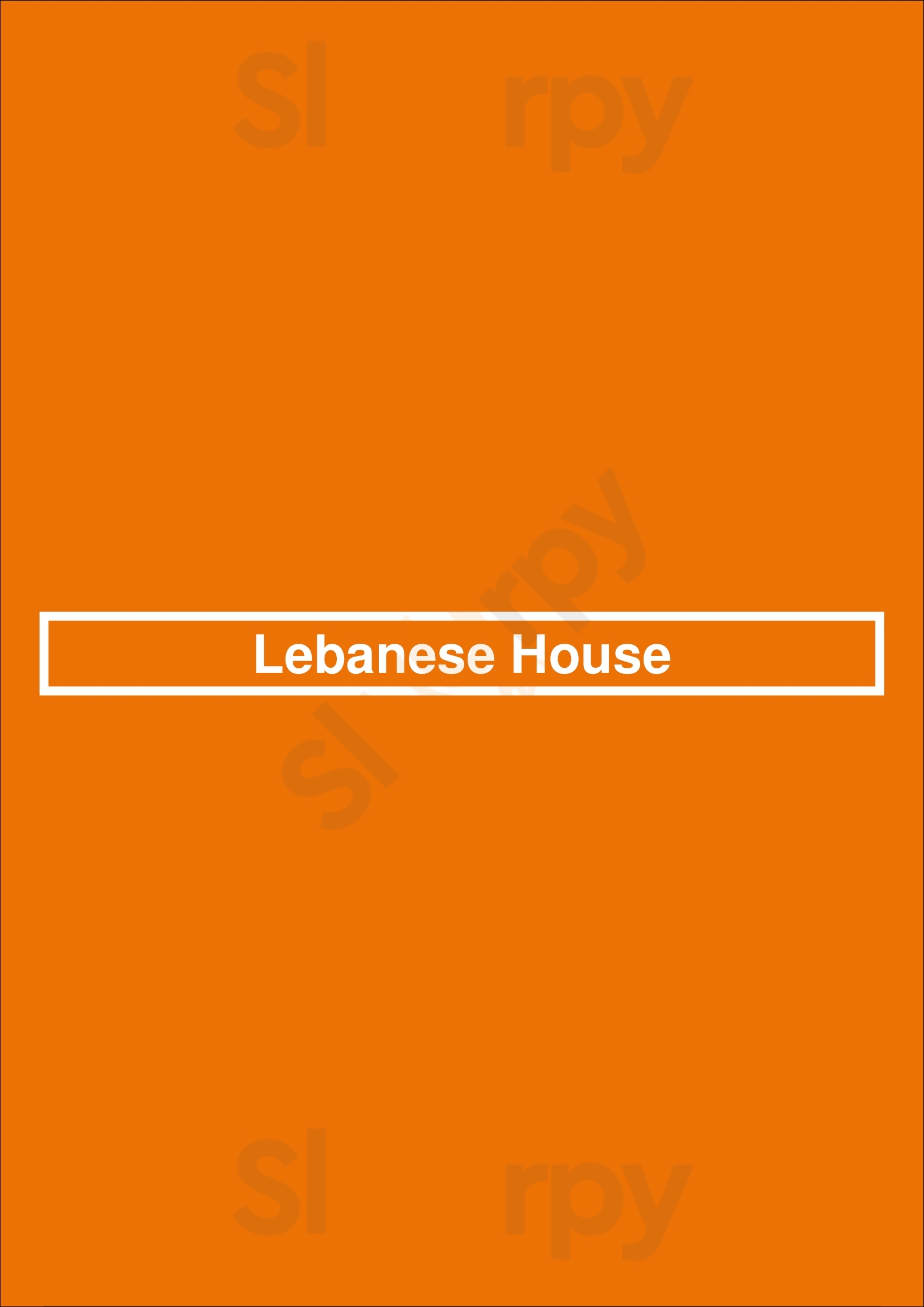 Lebanese House Newbury Menu - 1