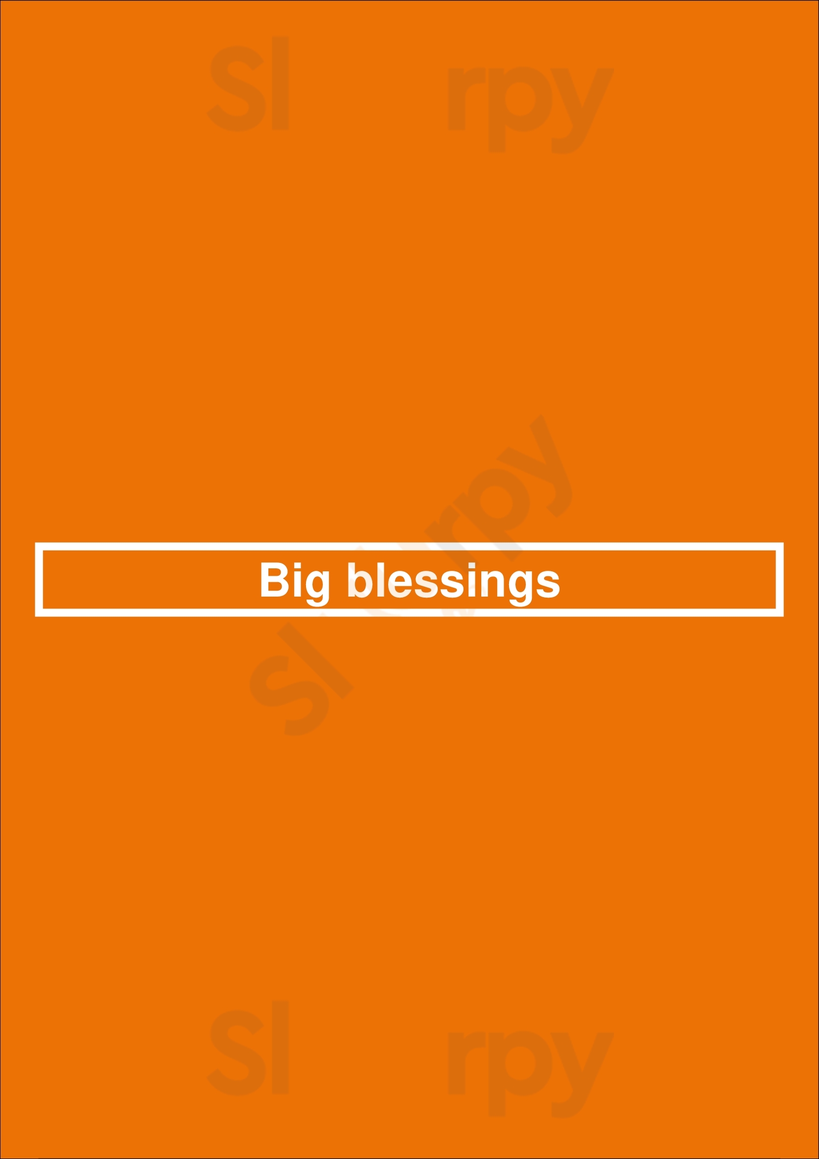 Big Blessings Romford Menu - 1