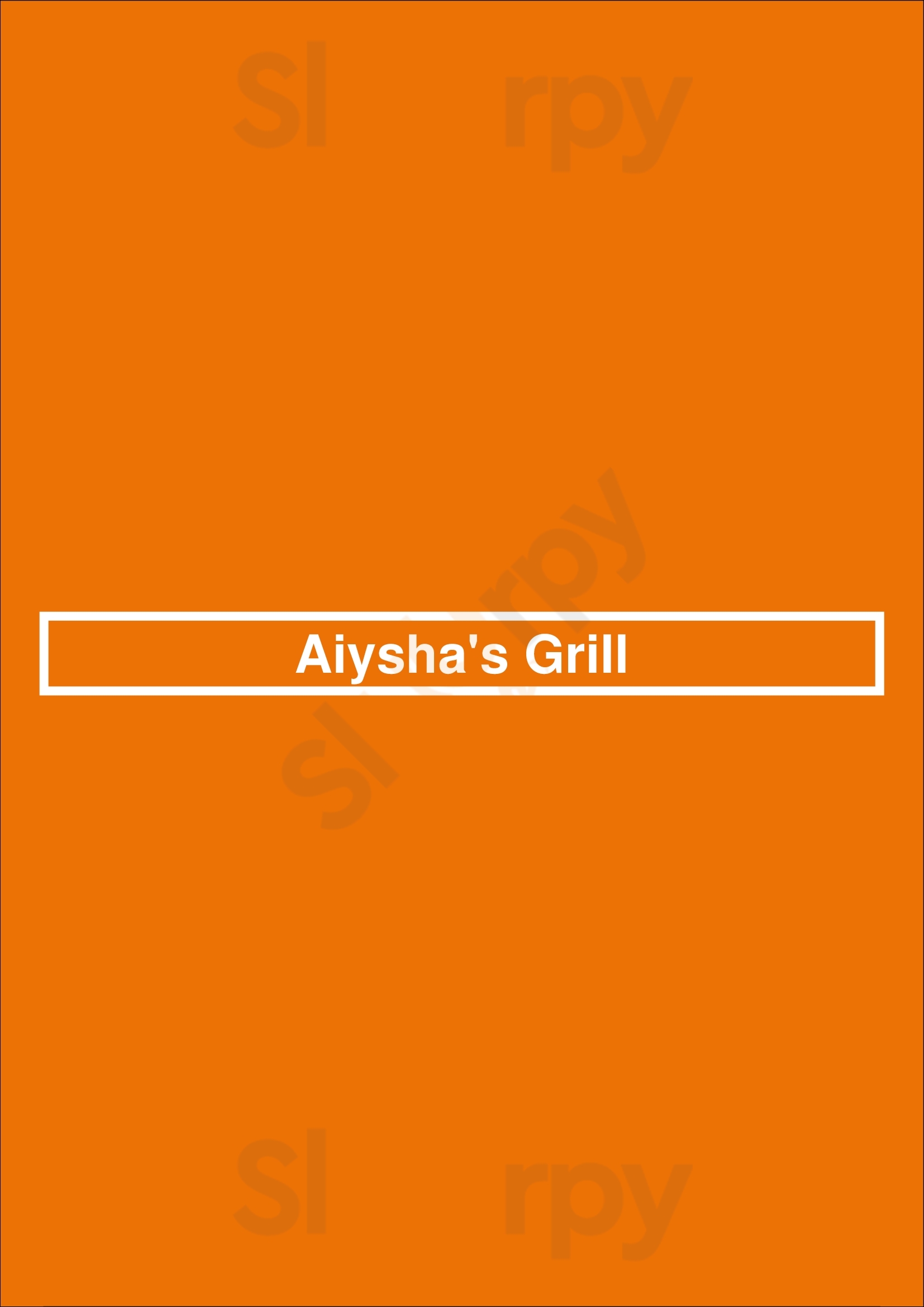 Aiysha's Grill Romford Menu - 1